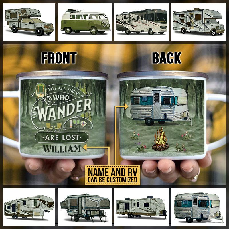 Personalized Camping Wander Are Lost Custom  Campfire Mug , Custom Friend  Campfire Mug