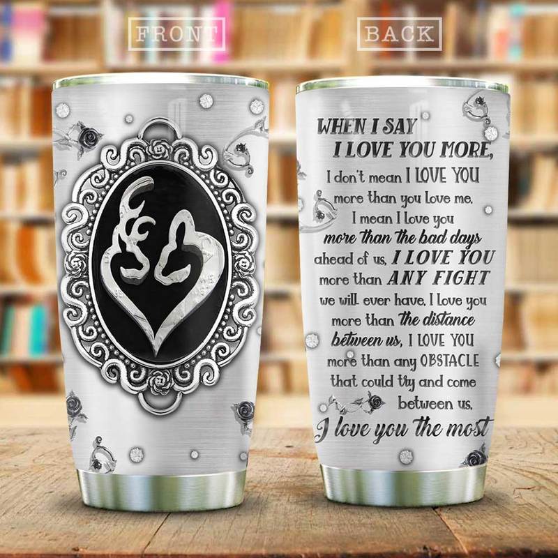 Deer Couple I Love You Any Fight Couple Stainless Steel Tumbler