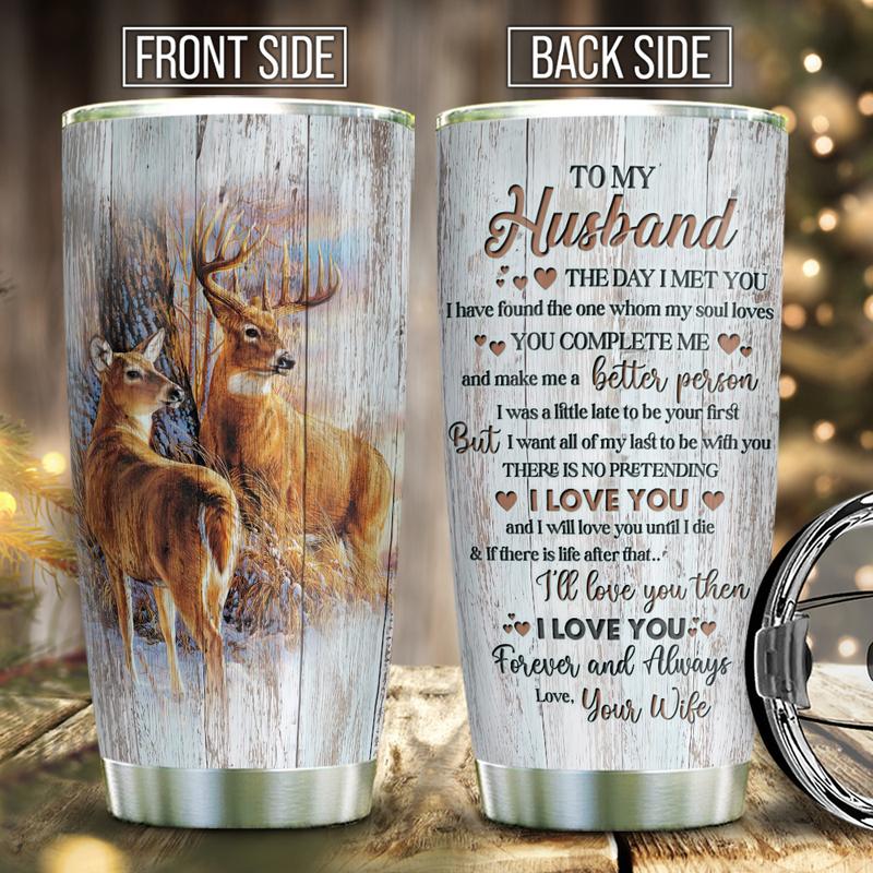 Deer Couple I Love You Any Fight Couple Stainless Steel Tumbler