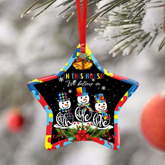 Autism Tomte Circle Ornament, Christmas Ornament