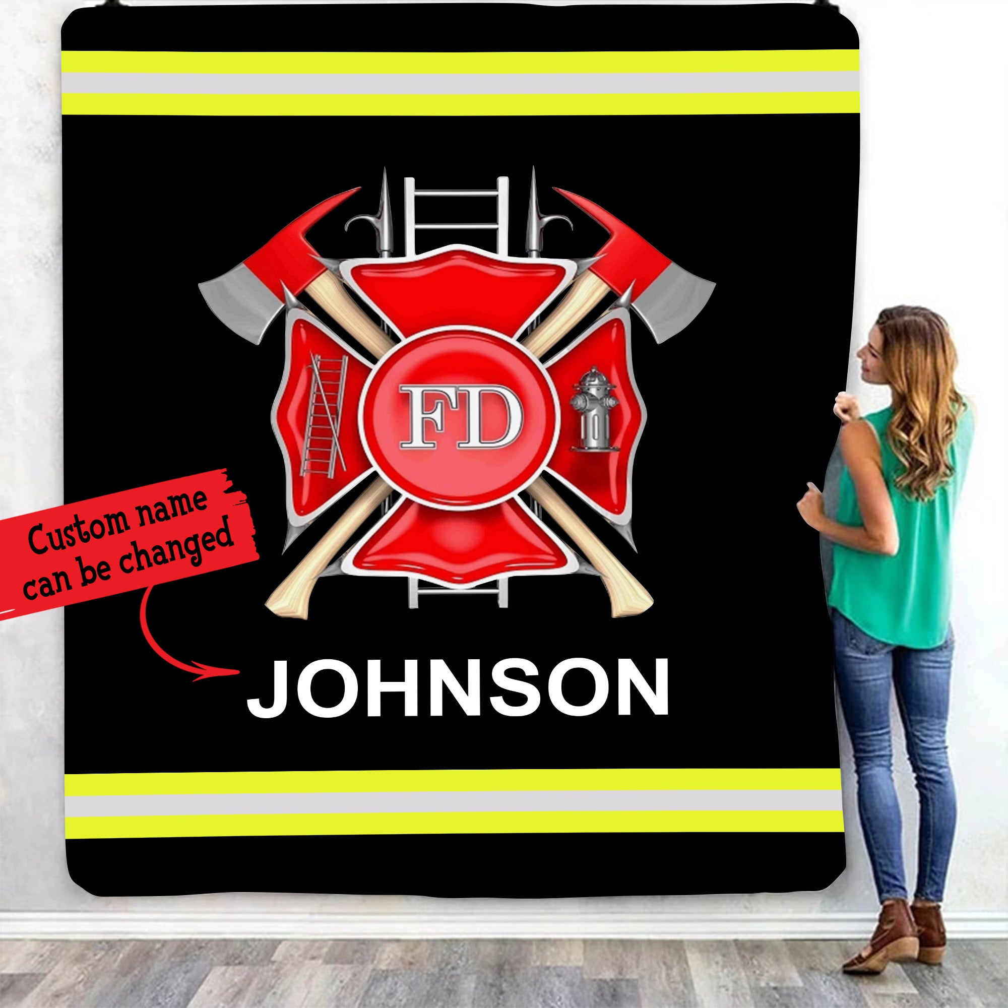 Personalized  Firefighter  Blanket , Custome Friend Blanket