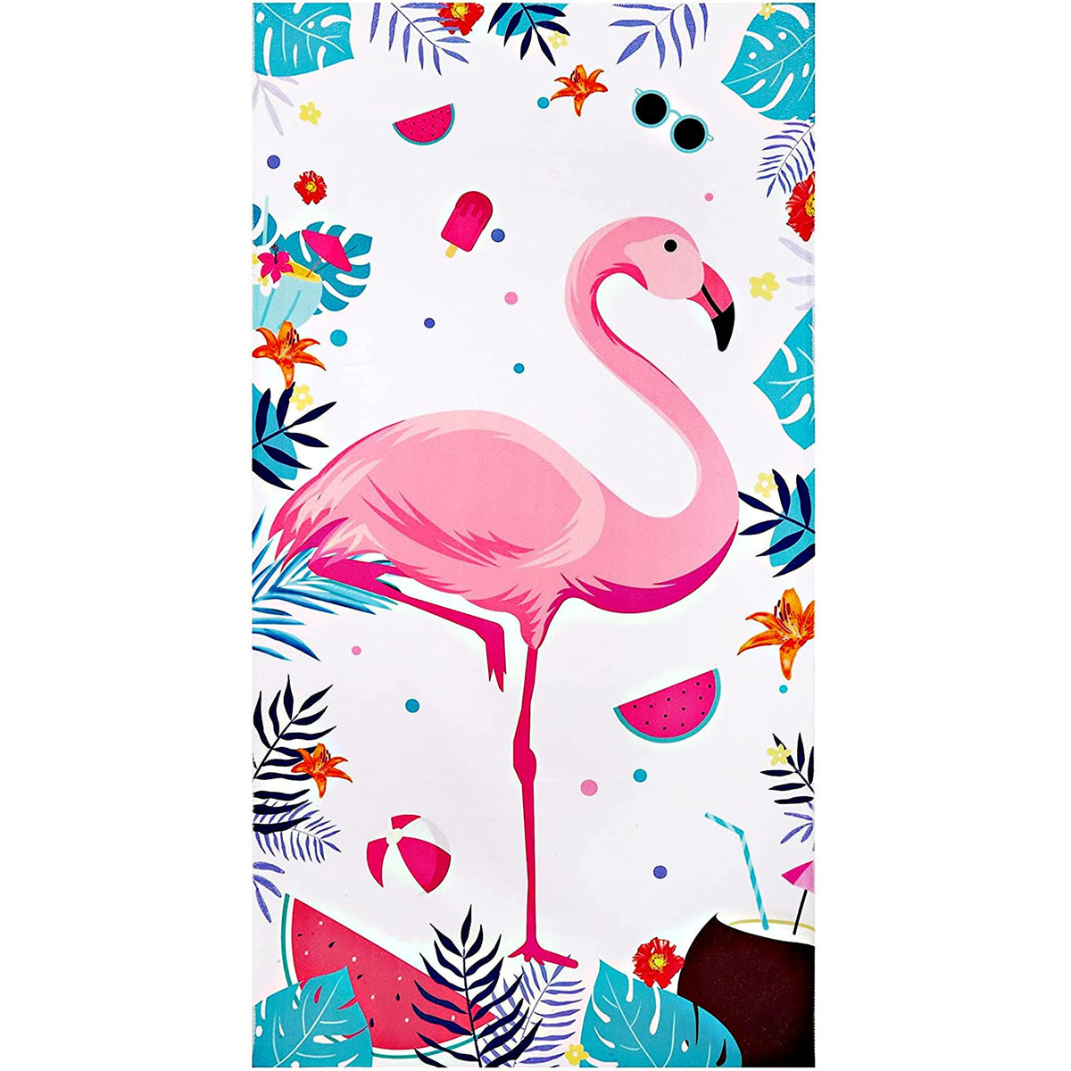 Personalized Flamingo Beach Towel, Cotton Soft Skin-Friendly Absorbent ...