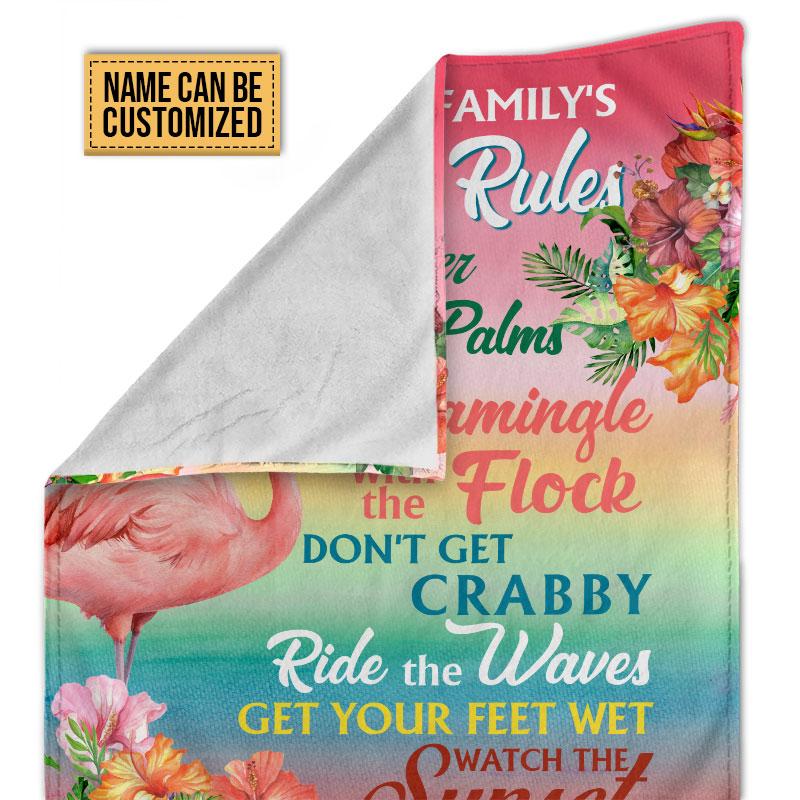 Personalized Flamingo Paradise Rules Custom Blanket, Beach Gift, Flamingo  Blanket , Custome Friend Blanket