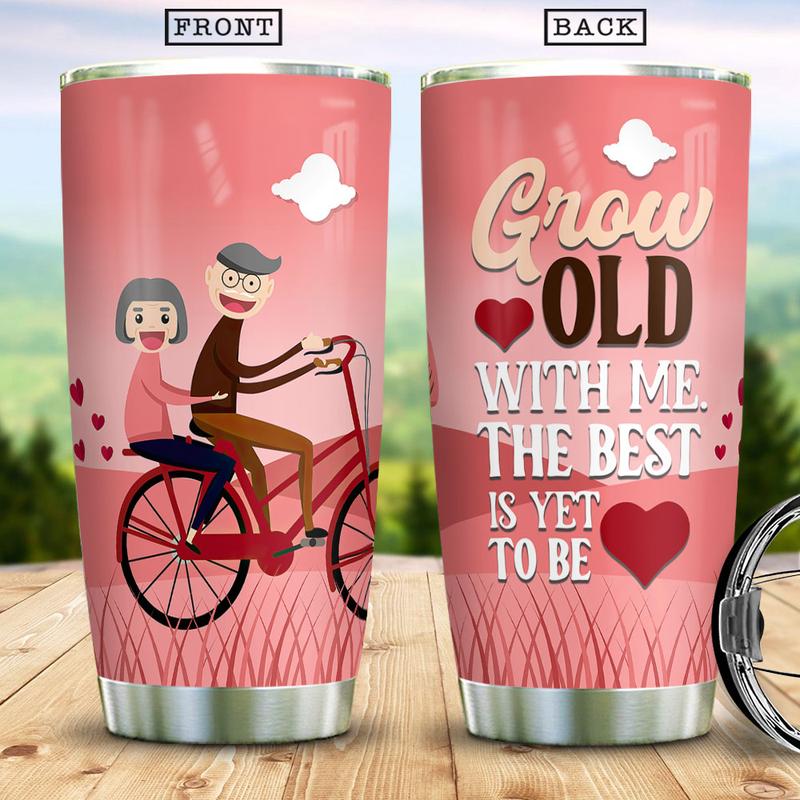 Grow Old With Me The Best Is Yet To Be Gift For Wife Husband Gift For Old Couple  Stainless Steel Tumbler