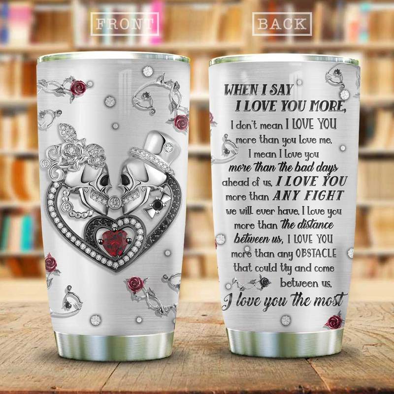 Jewelry Skull Couple Love You The Most Couple  Stainless Steel Tumbler