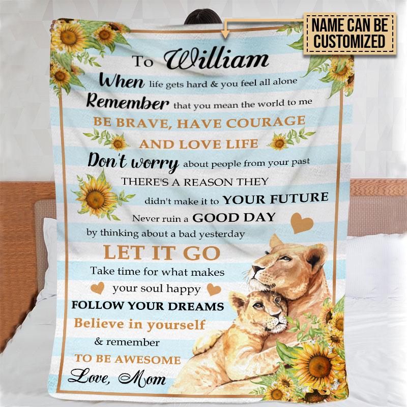Personalized Lion Daughter To Step Mom It Is Not DNA Custom Fleece Blanket , Custome Mom , Daughter Blanket