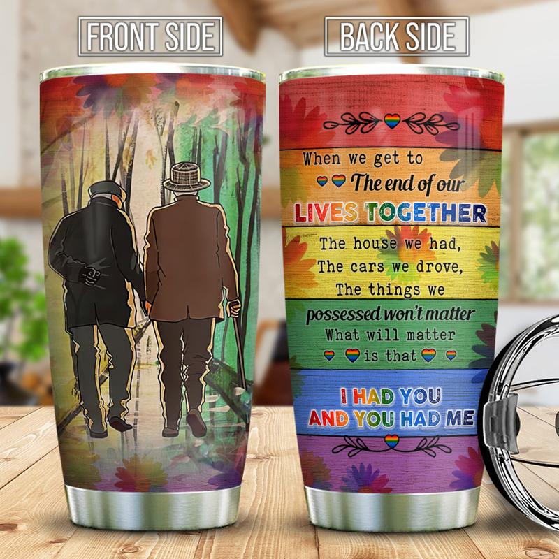 Live Together Forever Couple LGBT Couple Stainless Steel Tumbler