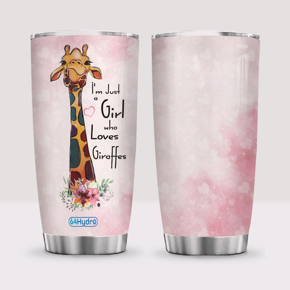 I’m Just A Girl Who Love Giraffes Stainless Steel Tumbler, Giraffes Lovers Stainless Steel Tumbler
