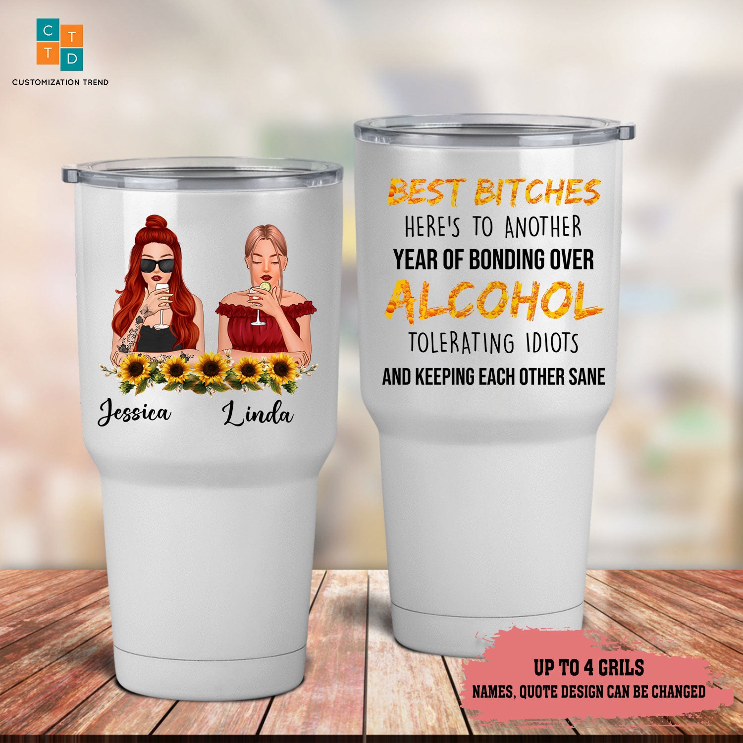 Personalized  Another Year Of Bonding Over Acohol  Mug , Custom Friend , Bestie , Sister Mug,Hippie Mug , Custom Friend , Bestie , Sister Mug