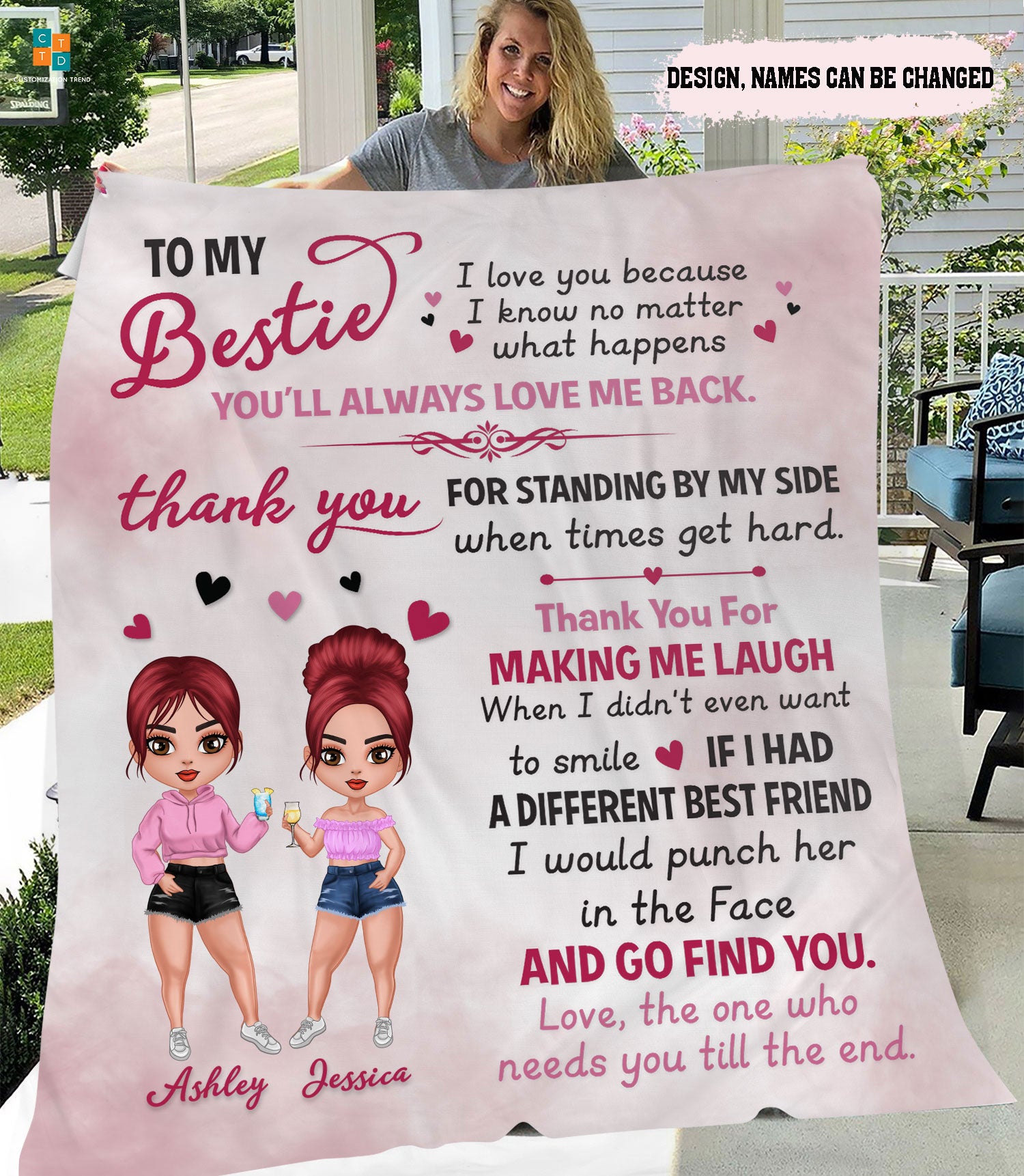 Personalized You’ll Always Love Me Back Blanket , Custome Friend , Sisters, Friends Blanket