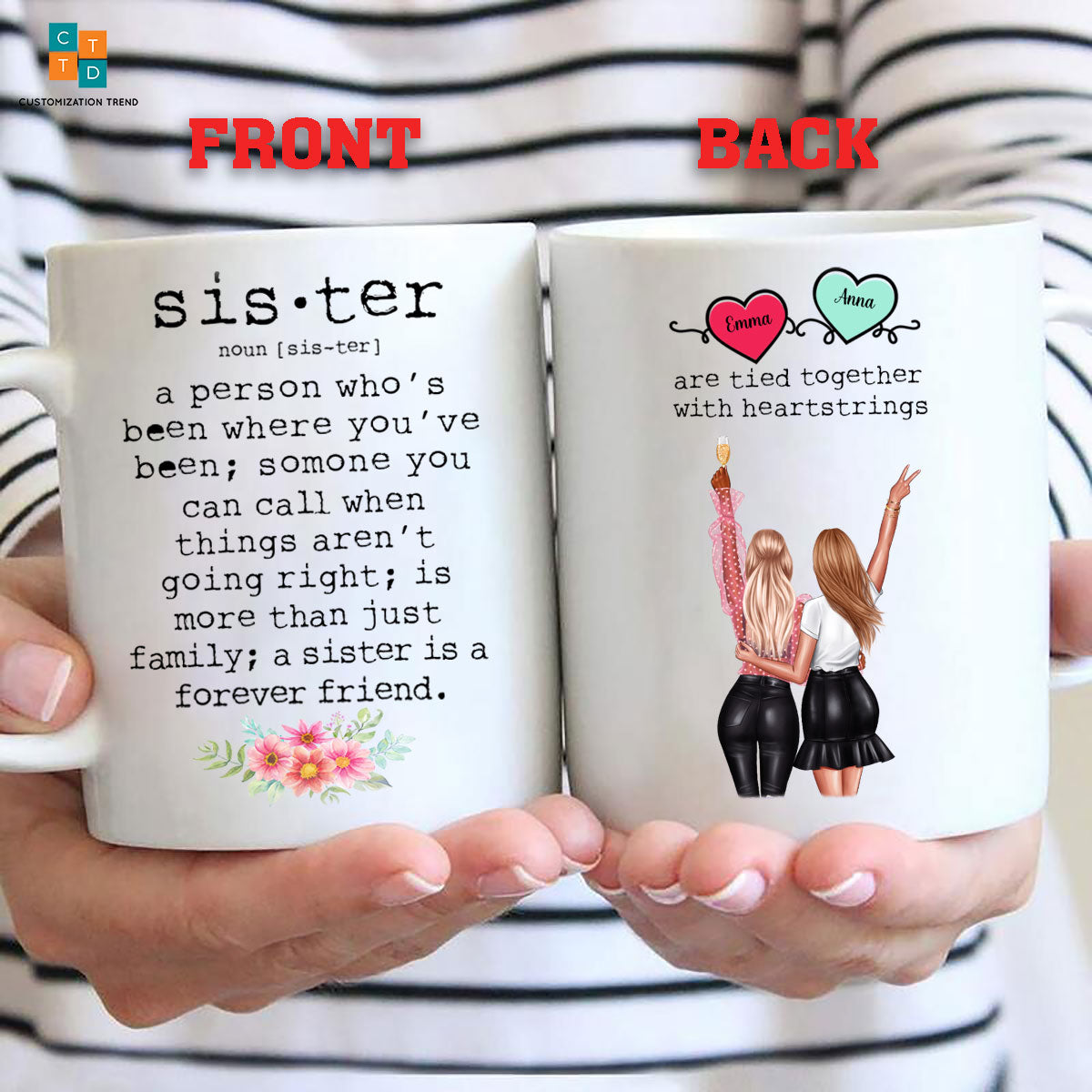 Personalized Apparently We Are Trouble When We Are Together Mug , Custom Friend , Bestie , Sister Mug