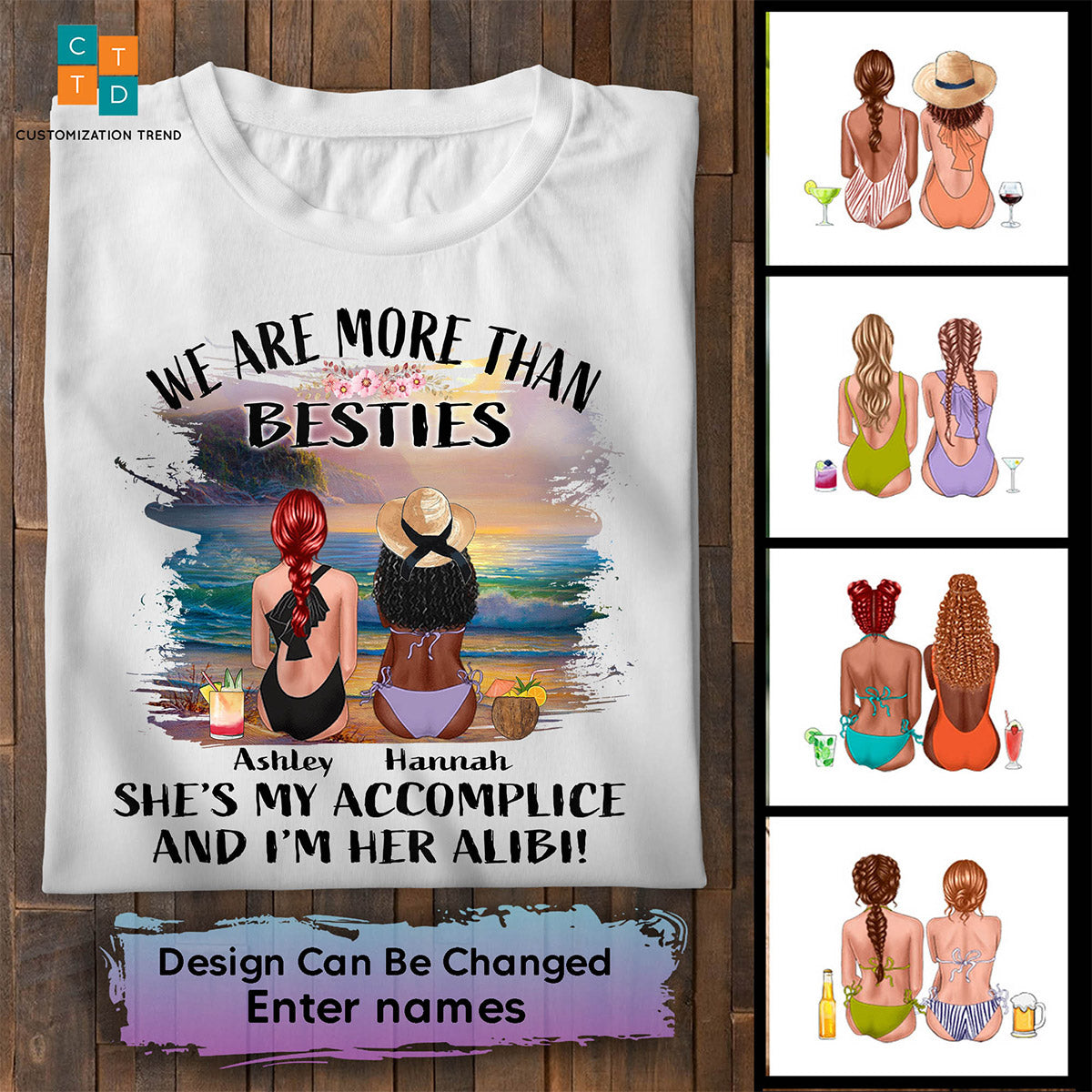 Beach Lovers We Are More Than Besties Personalized Tshirt