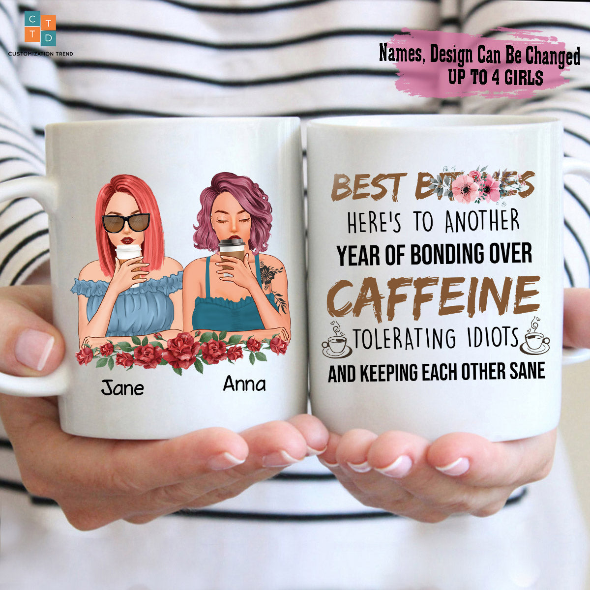 Personalized  Best Bitches Here’s To Another Coffee Mug , Custom Friend , Bestie , Sister Mug