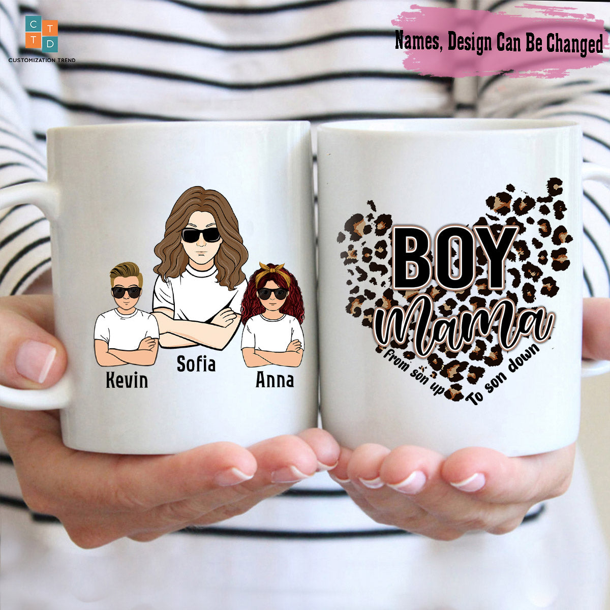 Personalized Boy Mama From Son Up To Son Down Mug, Custom Mother, Son And Daughter Mug