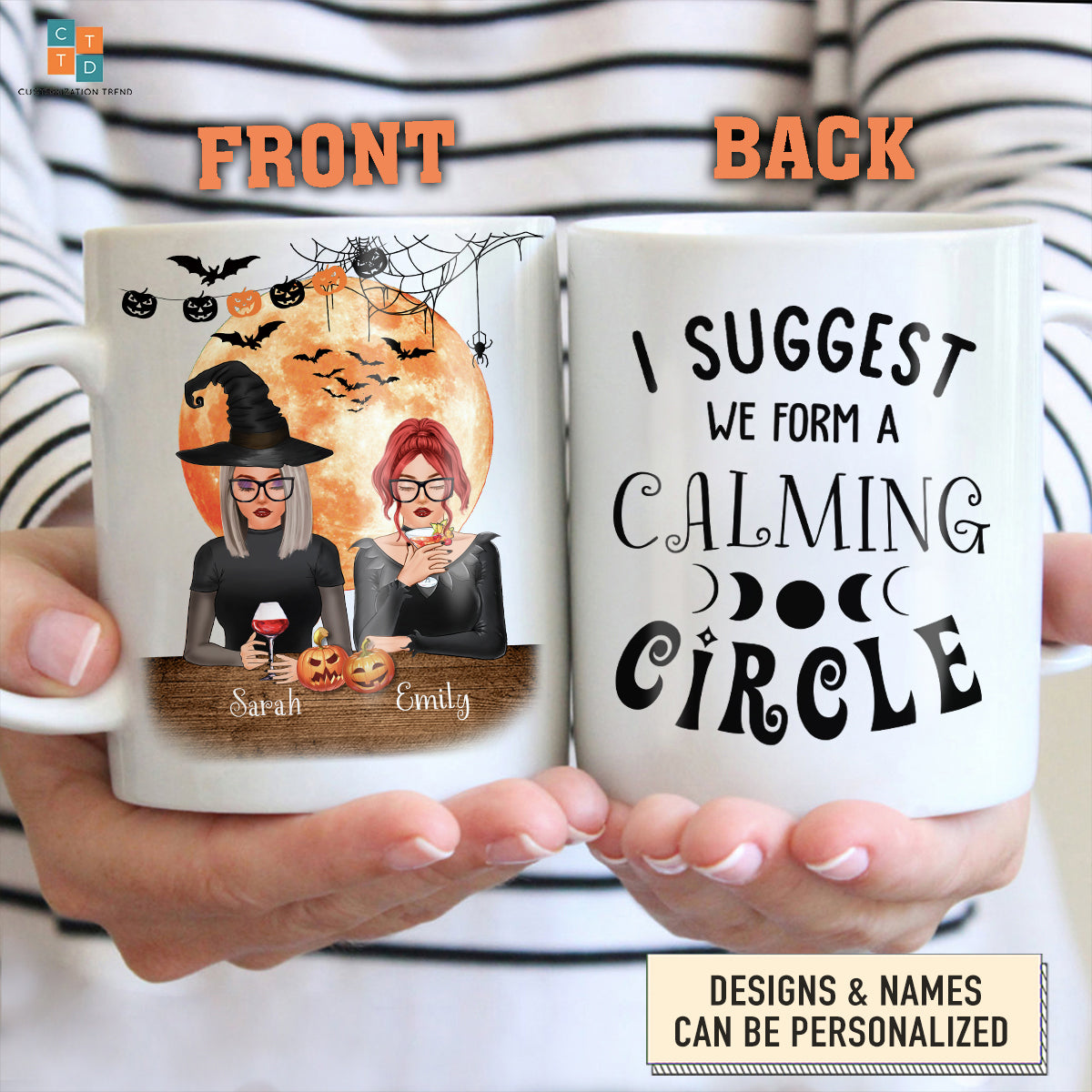 Personalized Beautiful Witches  I Suggest We From Calming Circle Mug , Custom Friend , Bestie , Sister Mug