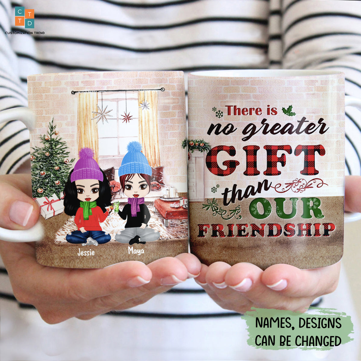 Personalized Christmas There Is No Greater Gift Than Our Friendship Mug , Custom Friend , Bestie , Sister Mug