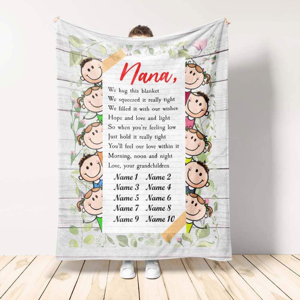 Personalized Nana Grandma Just Hold It Really Tight  Blanket , Custome Children Blanket