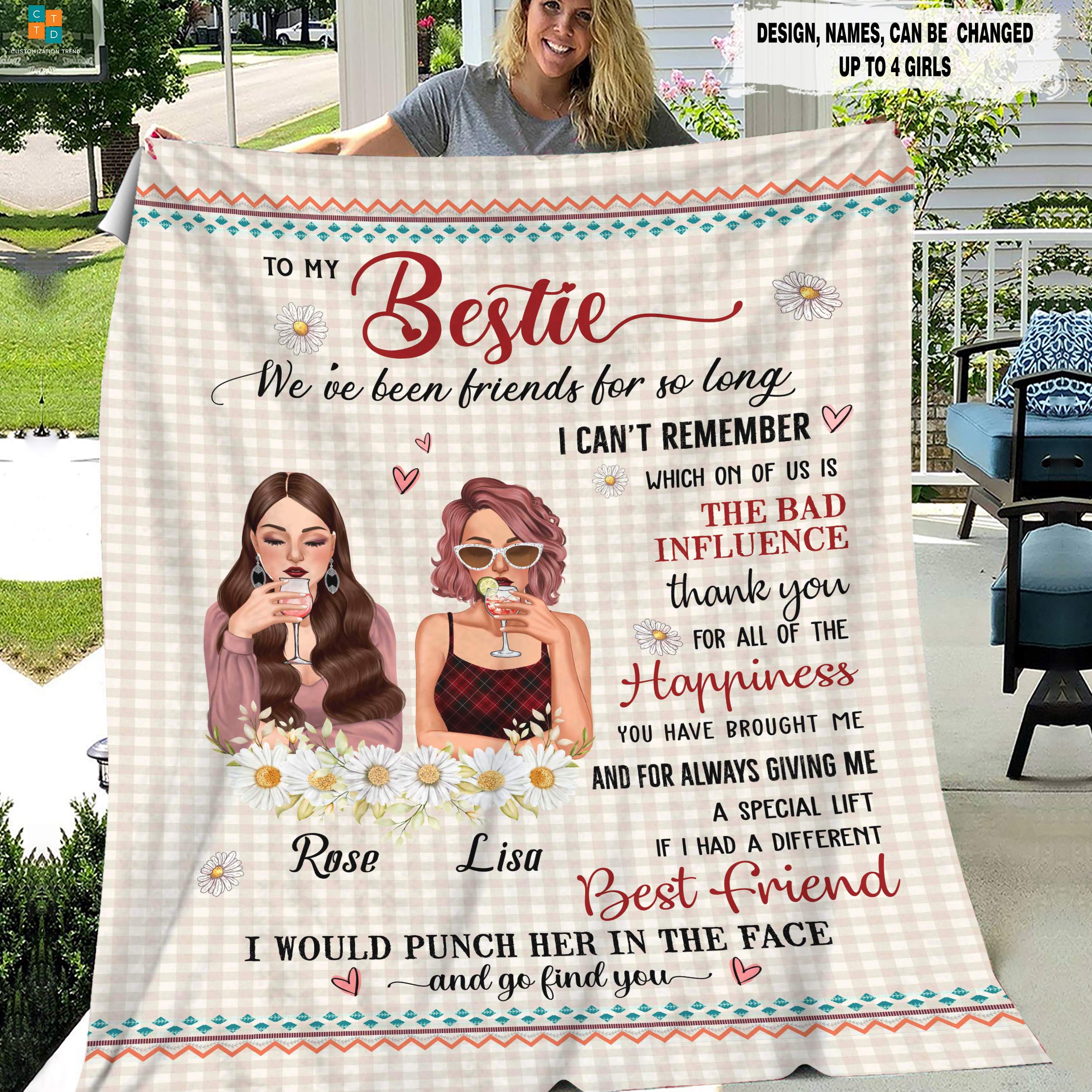 Personalized  My Pretty Girls We’ve Been Friends For So Long  Blanket , Custome Friend , Sisters, Friends Blanket