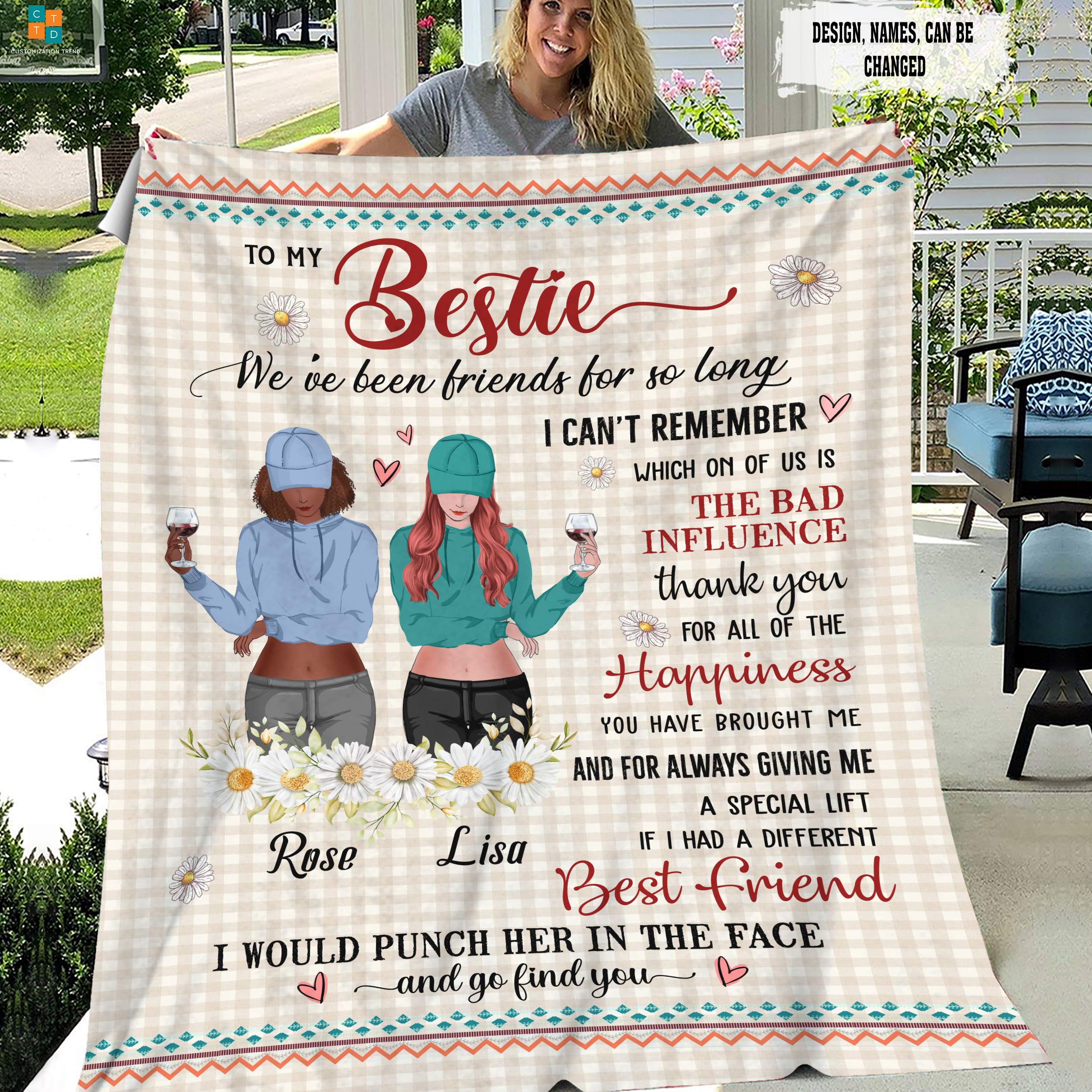 Personalized Will Always Be Connected By Heart  Blanket , Custome Friend , Sisters, Friends Blanket