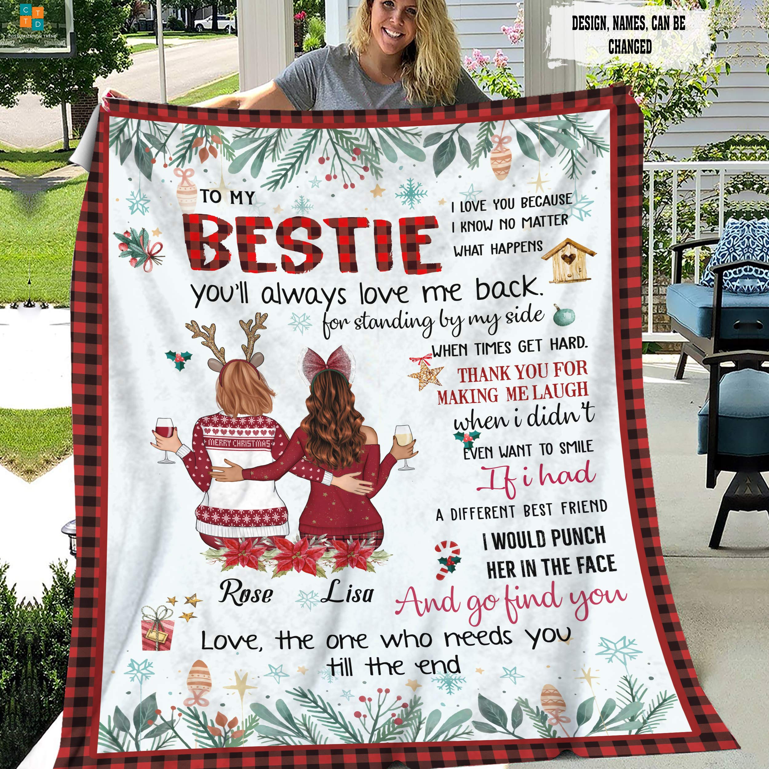 Personalized To My Bestie You’ll Always Love Me Back  Blanket , Custome Friend , Sisters, Friends Blanket