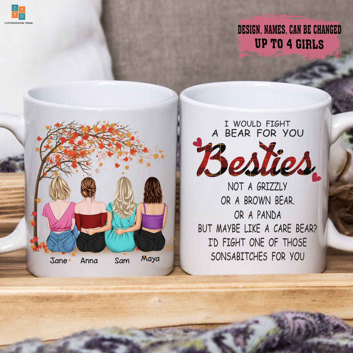 Personalized  I’m The Middle Sister I’m The Reason We Have Rules Mug , Custom Friend , Bestie , Sister Mug