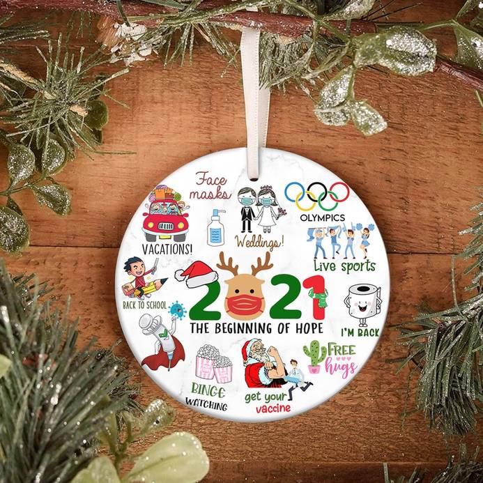 All 2021 Activities Circle Ornament, Funny Christmas Circle Ornament