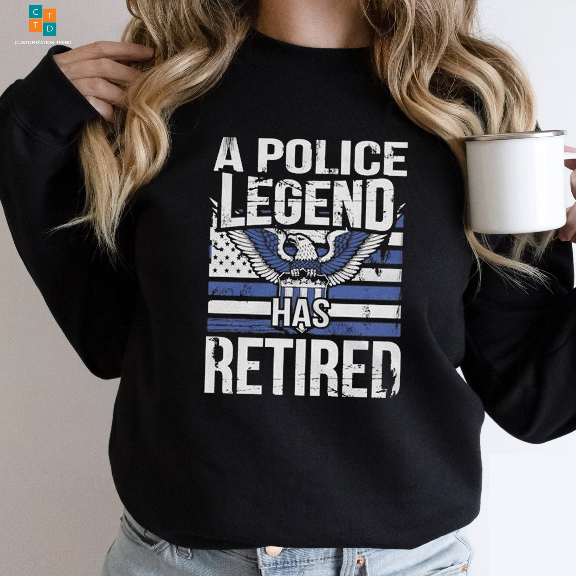 A Police Legend Has Retired Flag Hoodie, Shirt
