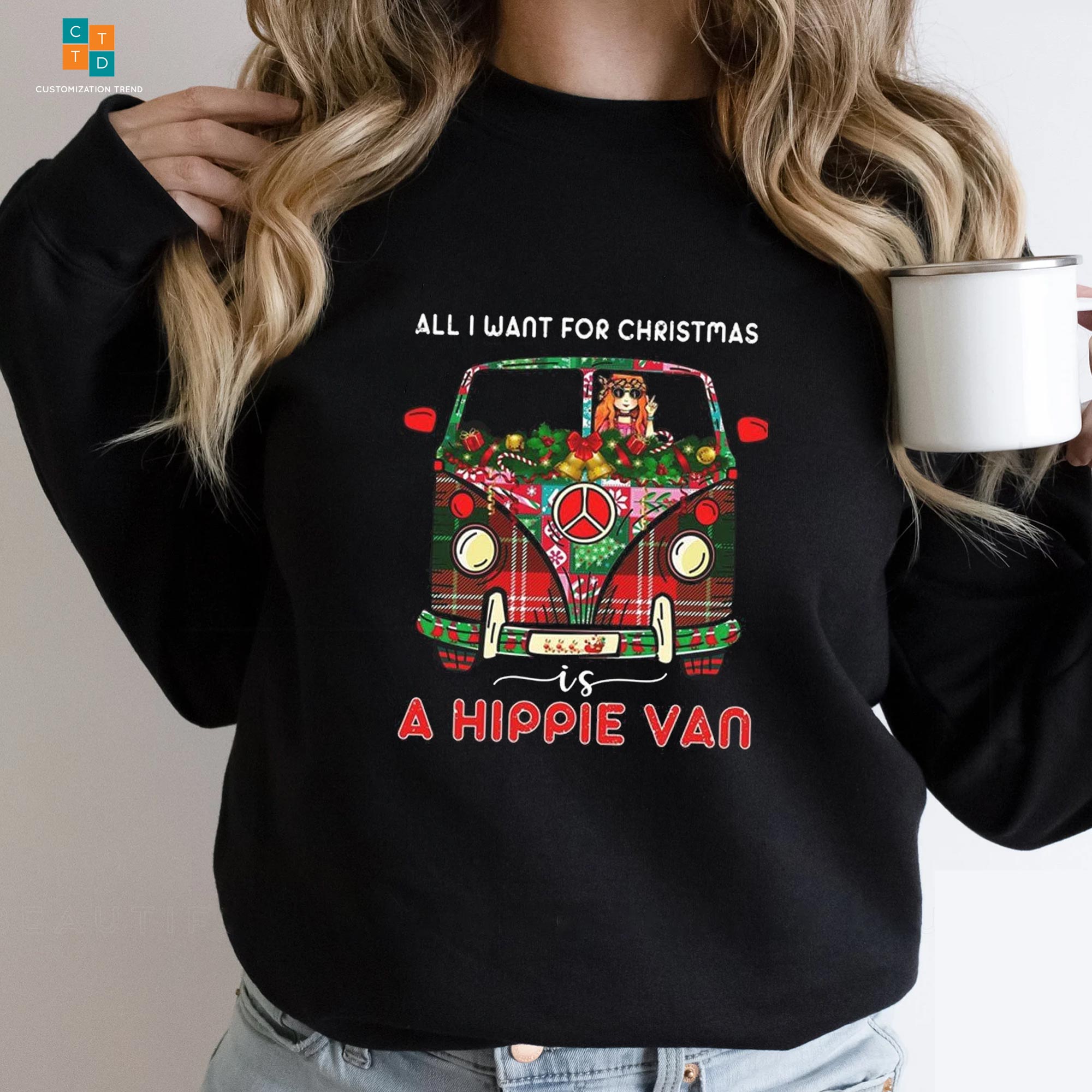 All I Want For Christmas Is Hippie Van  Hoodie, Shirt