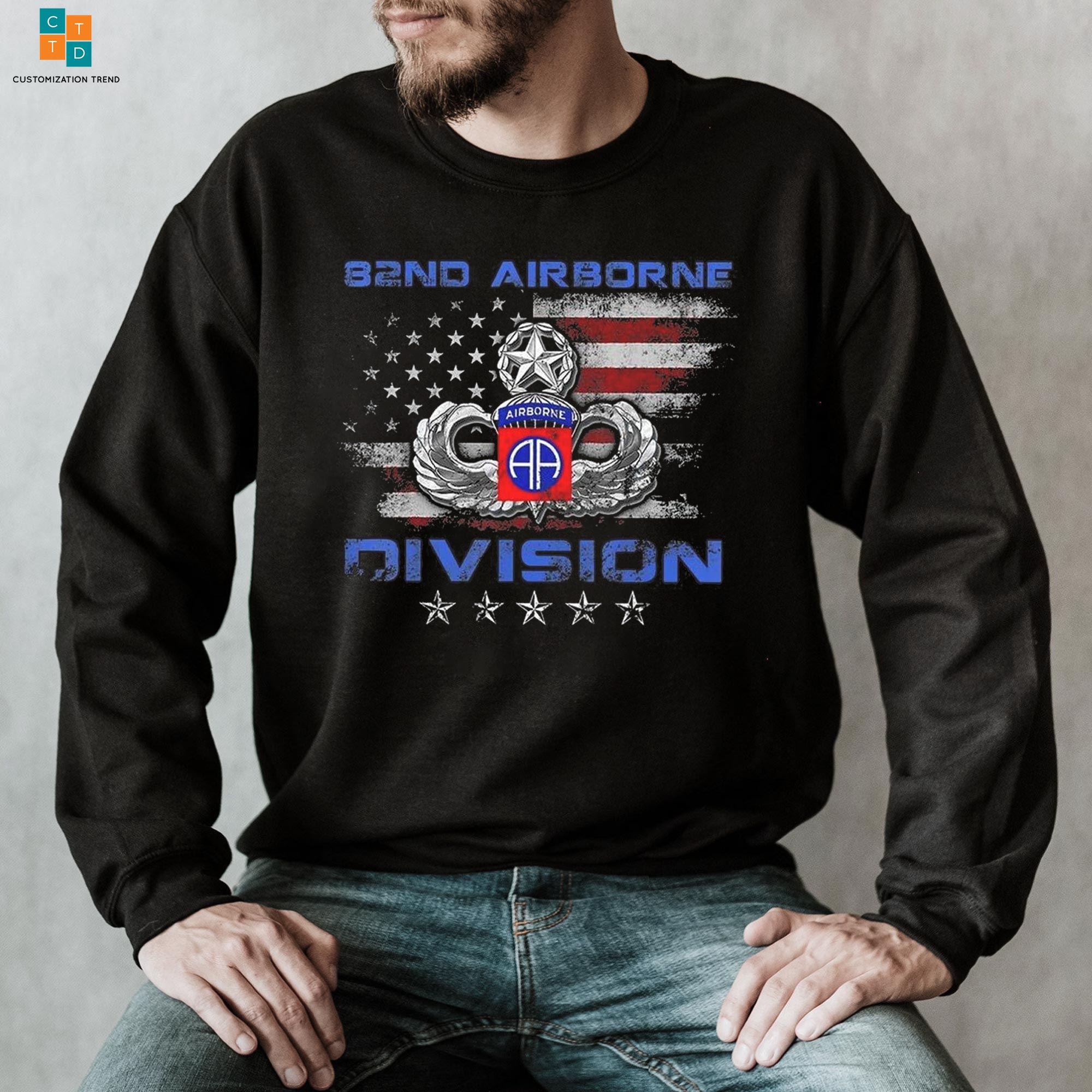 B2ND Airborne Division Flag Airborne Hoodie, Shirt