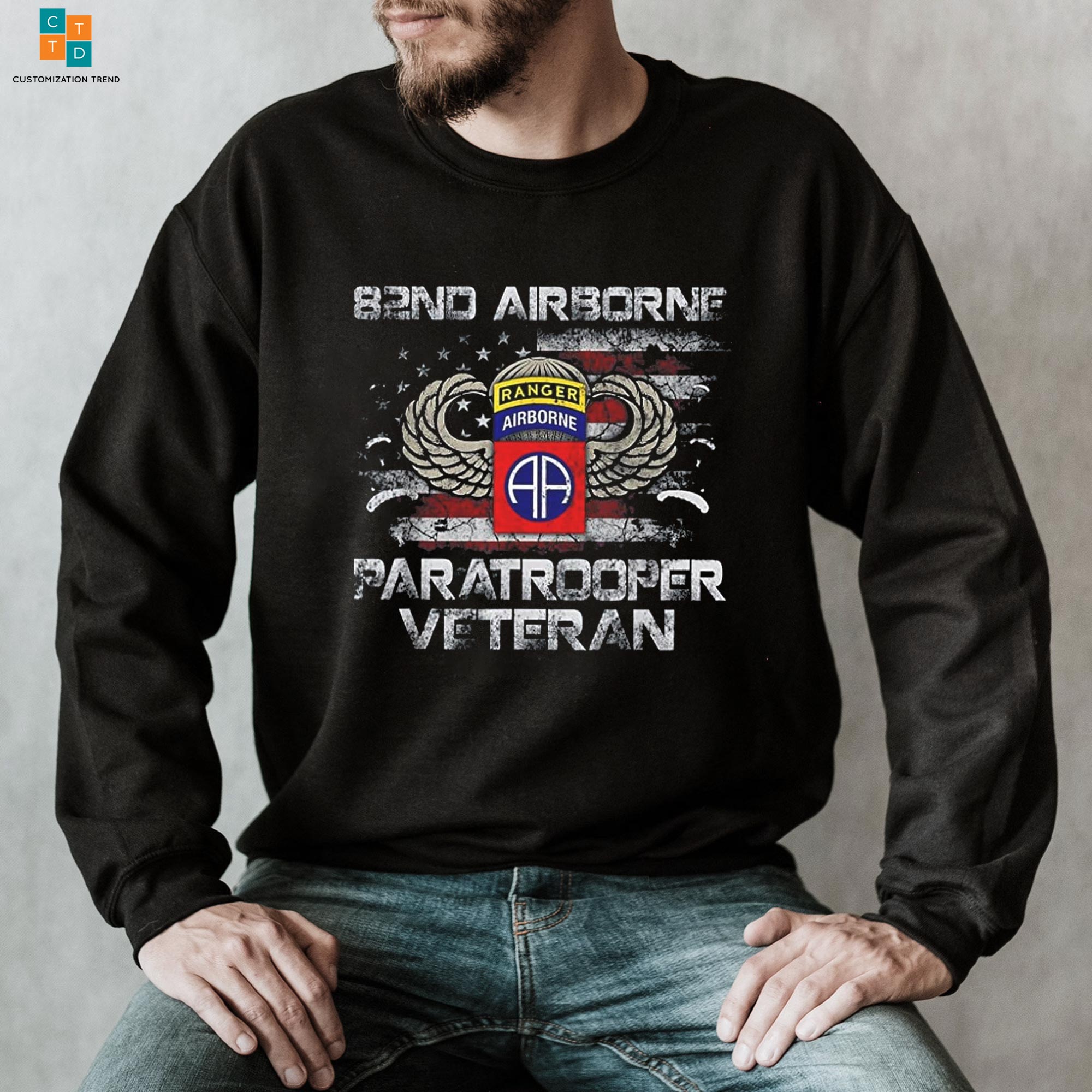 B2ND Airborne Paratrooper Veteran Hoodie, Shirt