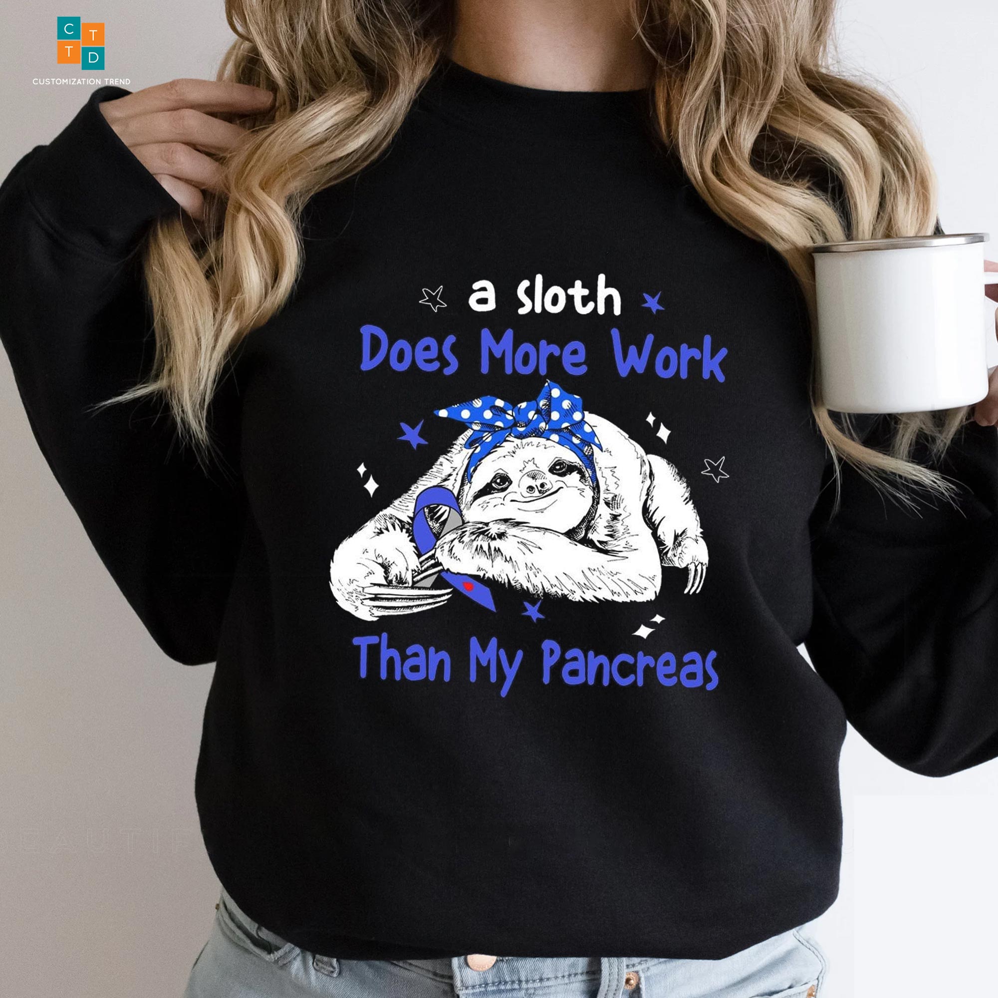 A Sloth Does More Work Than My Pancreas Diabetes Awareness Hoodie, Shirt