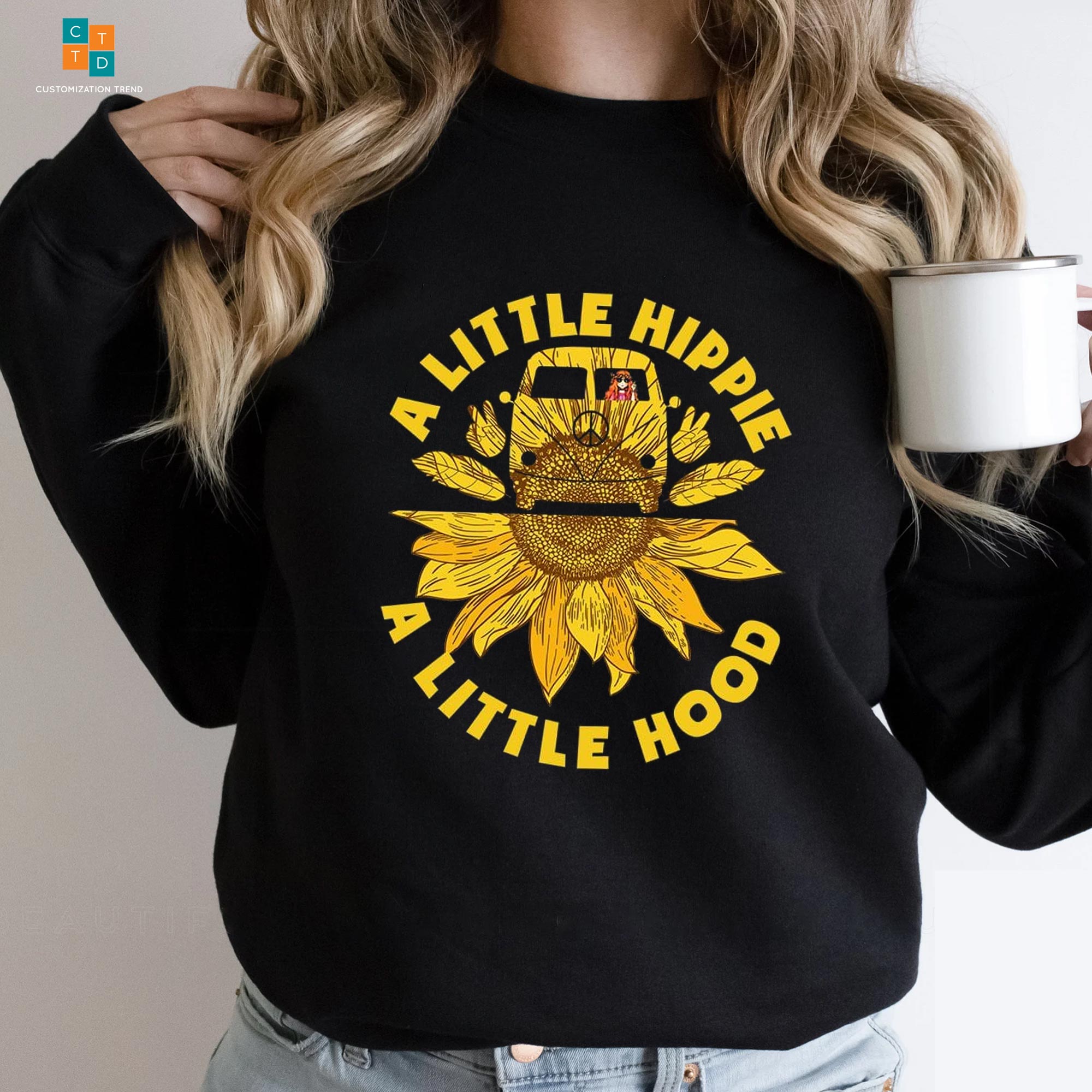 A Little Hippie A Little Hood Sunflower Hippie Hoodie, Shirt