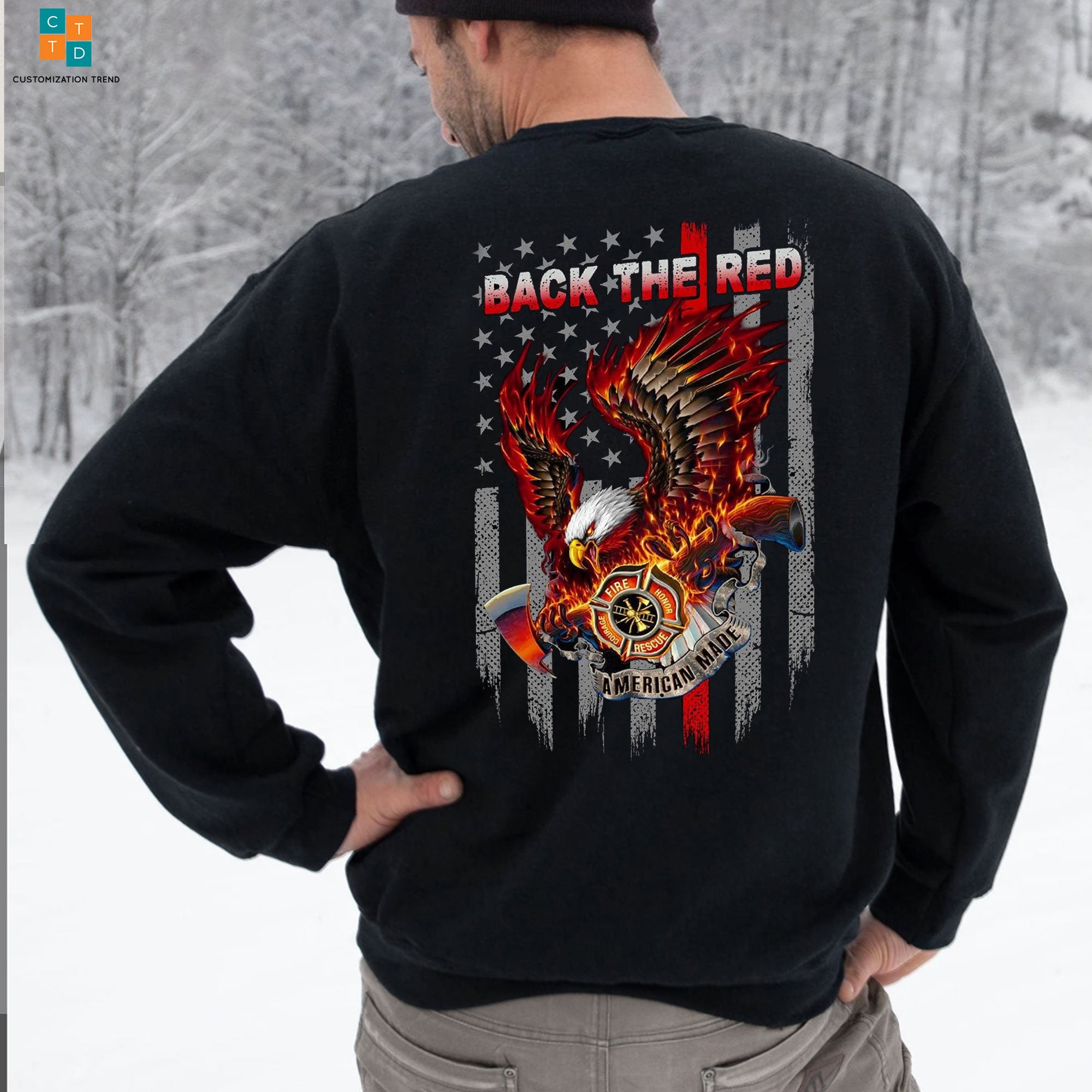 Back The Red American Fire Recue Hoodie, Shirt