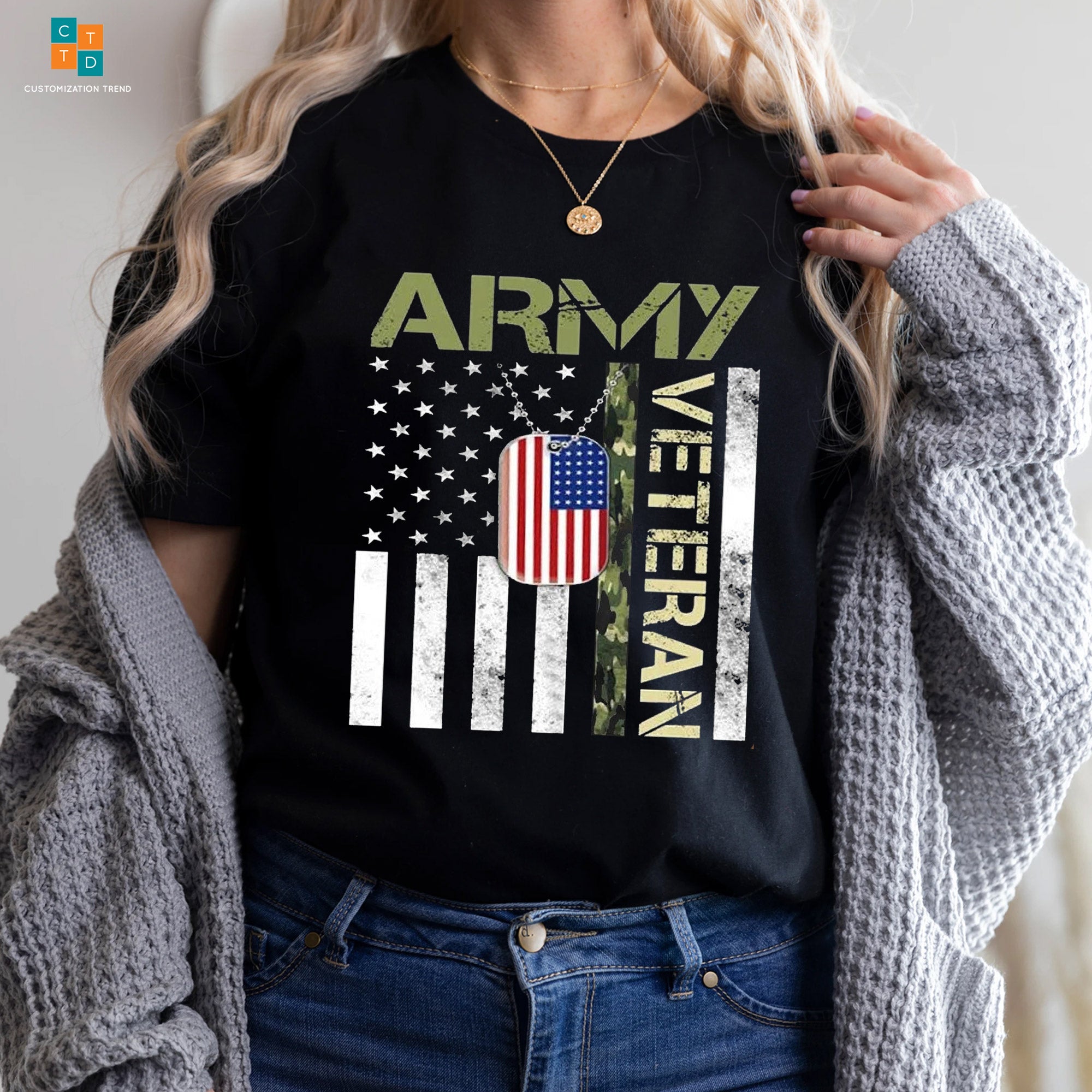Army Alumni Veteran American Flag Hoodie, Shirt