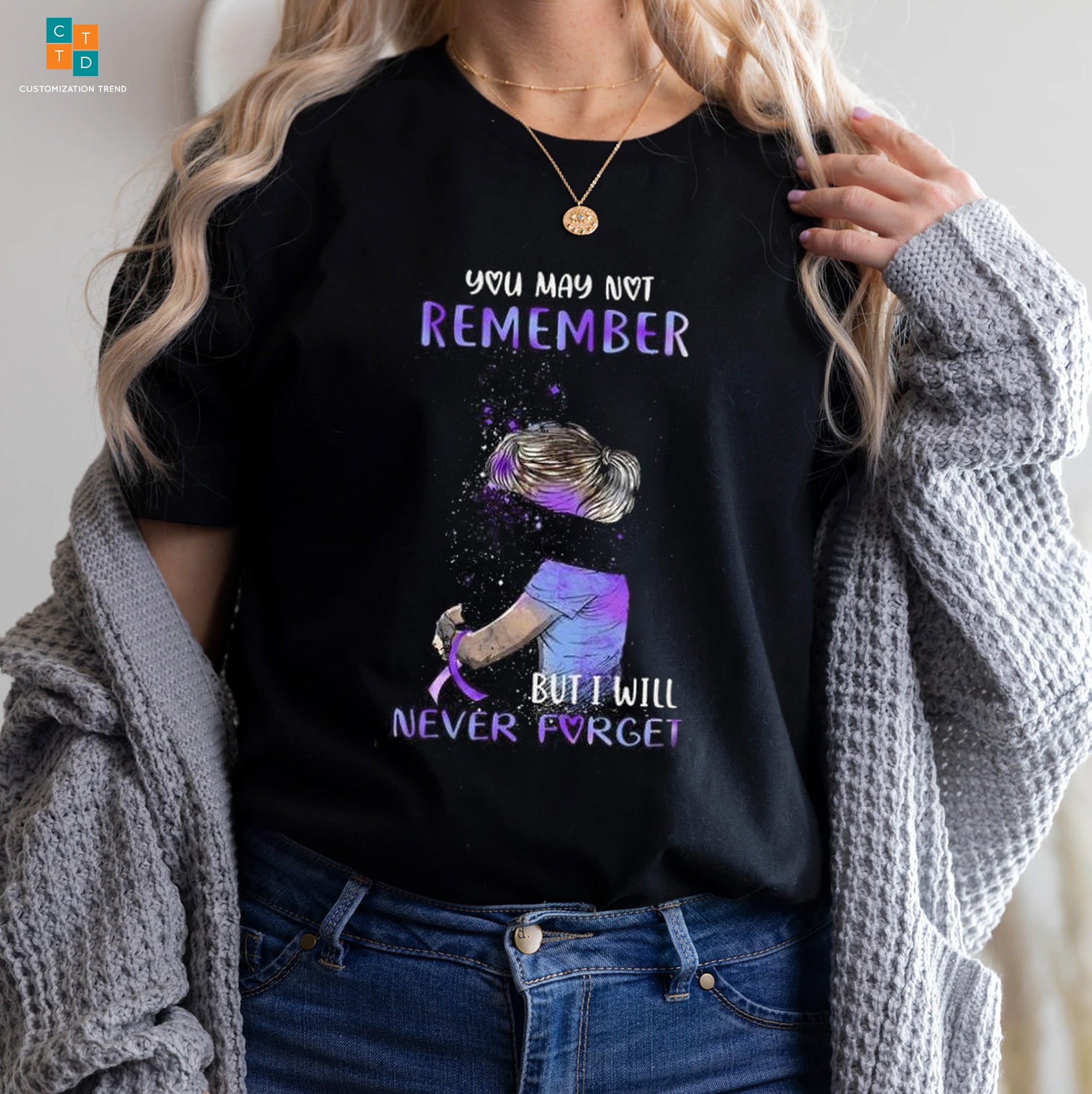 Alzheimer’s Daughter Butterflies You May Not Remember But I Will Never Forget Alzheimer’s Awareness Hoodie, Shirt