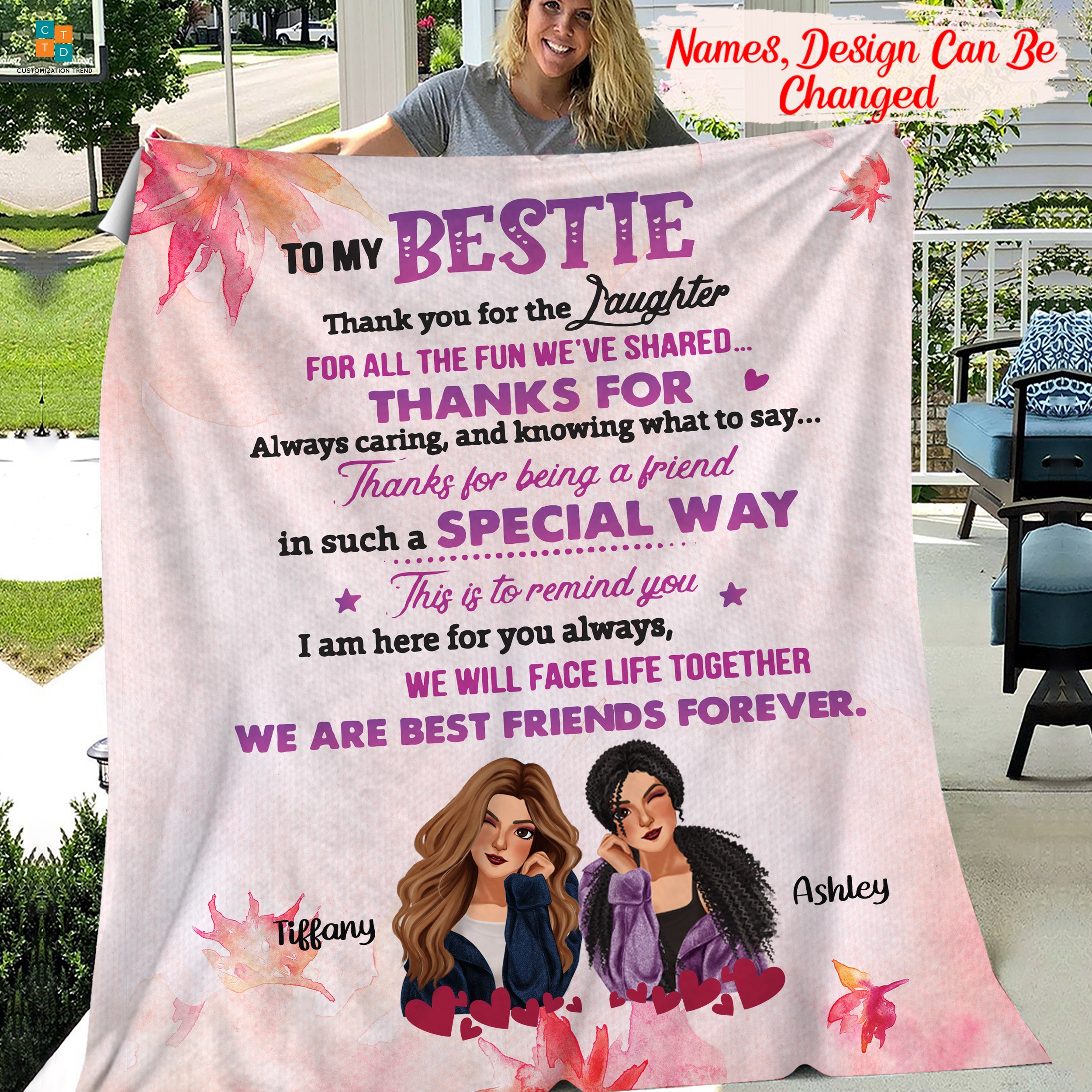 Personalized To My Wife Thank You To Walking Beside Me I Love You Blanket, Custom Husband And Wife Blanket