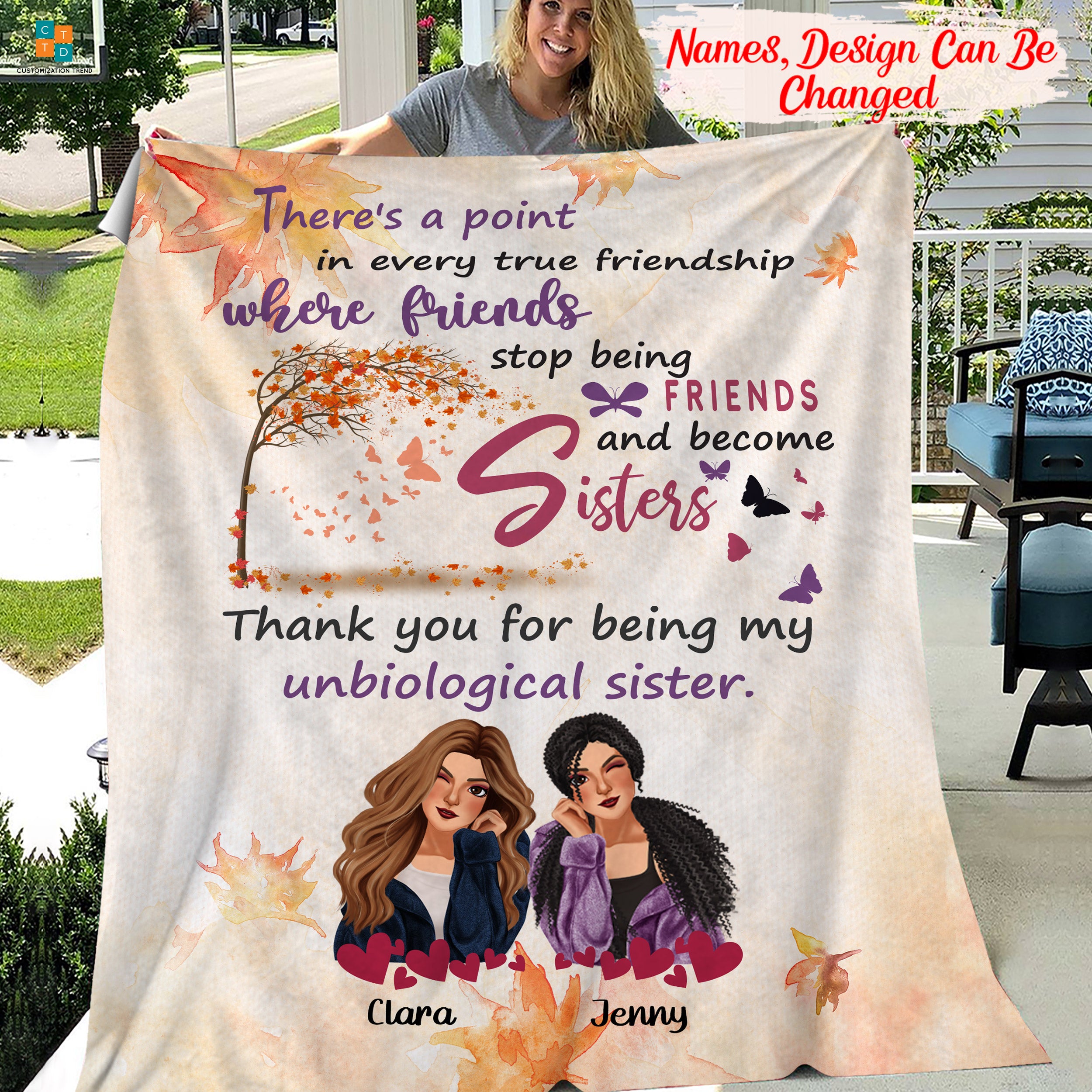 Personalized There’s A Point In Every True Friendship  Blanket , Custome Friend , Sisters, Friends Blanket