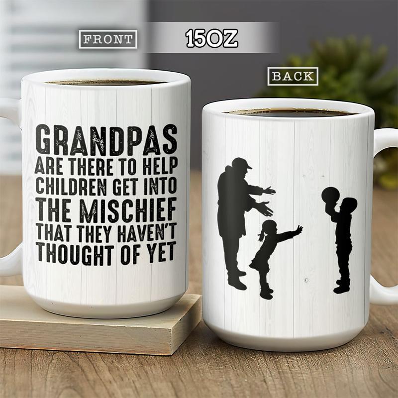 Personalized  Grandpas Are There To Help Children Get Into the Mischief  Mug , Custom Grandpa Sister Mug