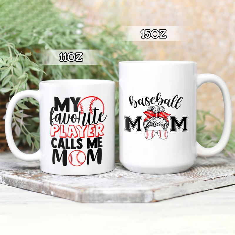 Personalized  Baseball Mom My Favourite Player Calls Me Mom Mug , Custom Mother , Mom Mug