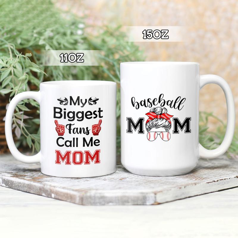 Personalized  Baseball Mom My Biggest Fans Call Me Mom Mug , Custom Mother , Mom Mug