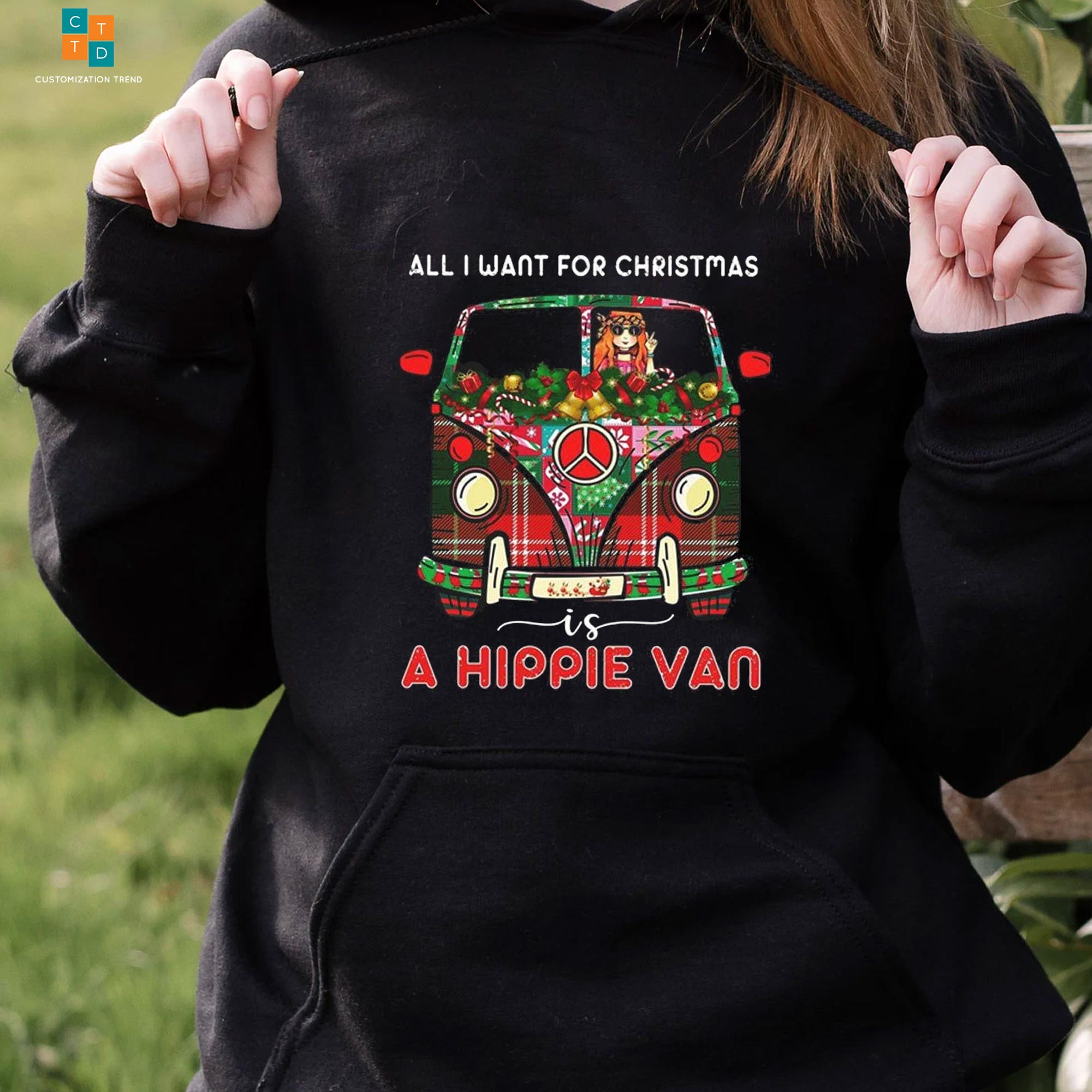 All I Want For Christmas Is Hippie Van  Hoodie, Shirt