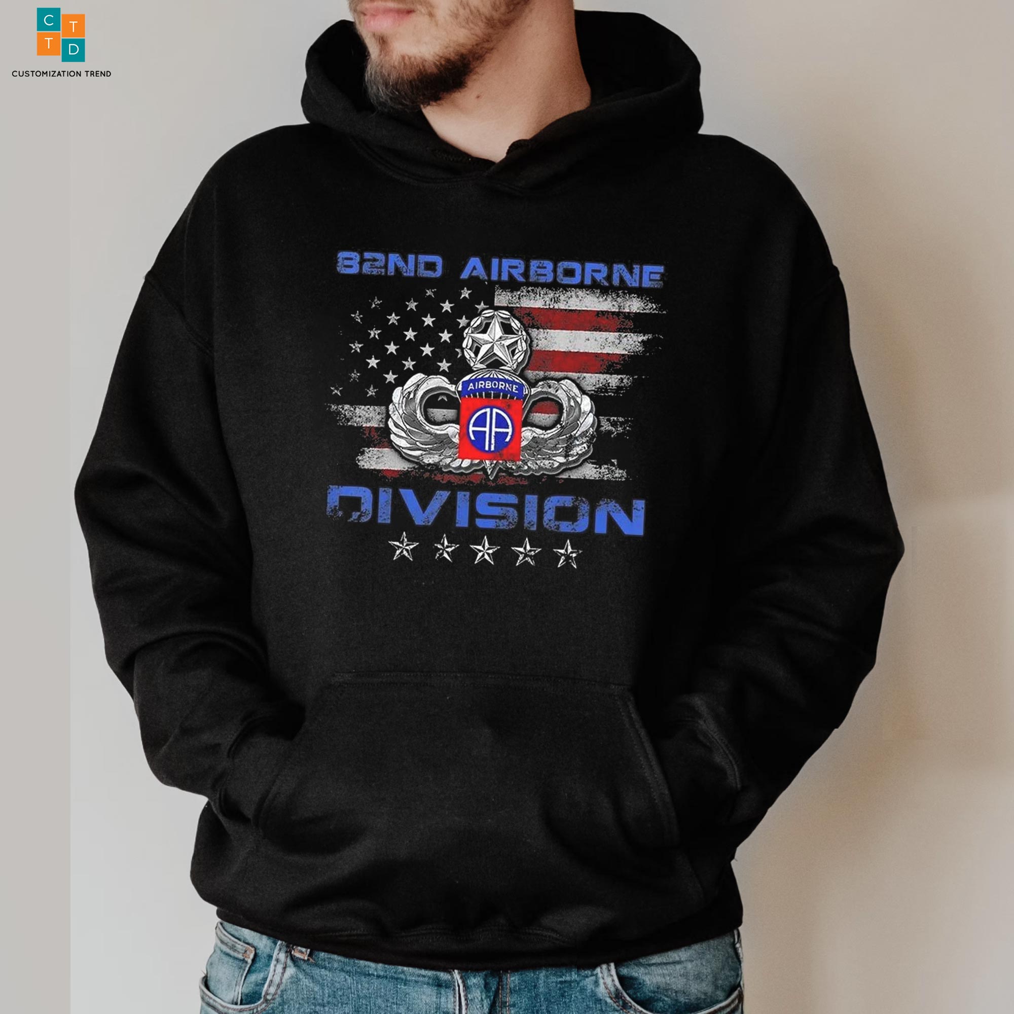 B2ND Airborne Division Flag Airborne Hoodie, Shirt