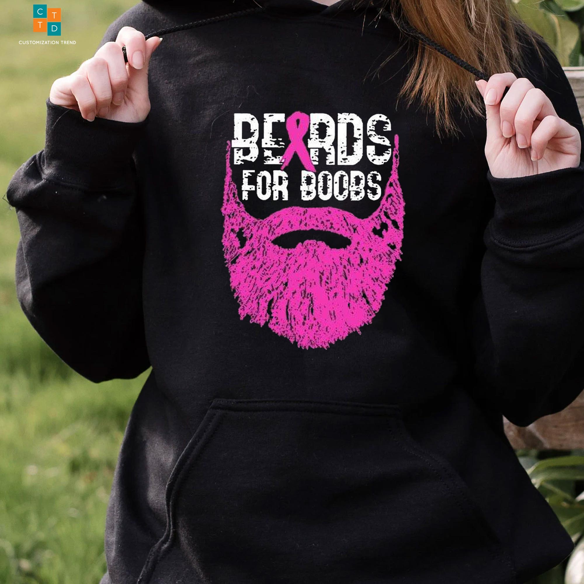 Beards For Boobs Breast Cancer Awareness Hoodie, Shirt