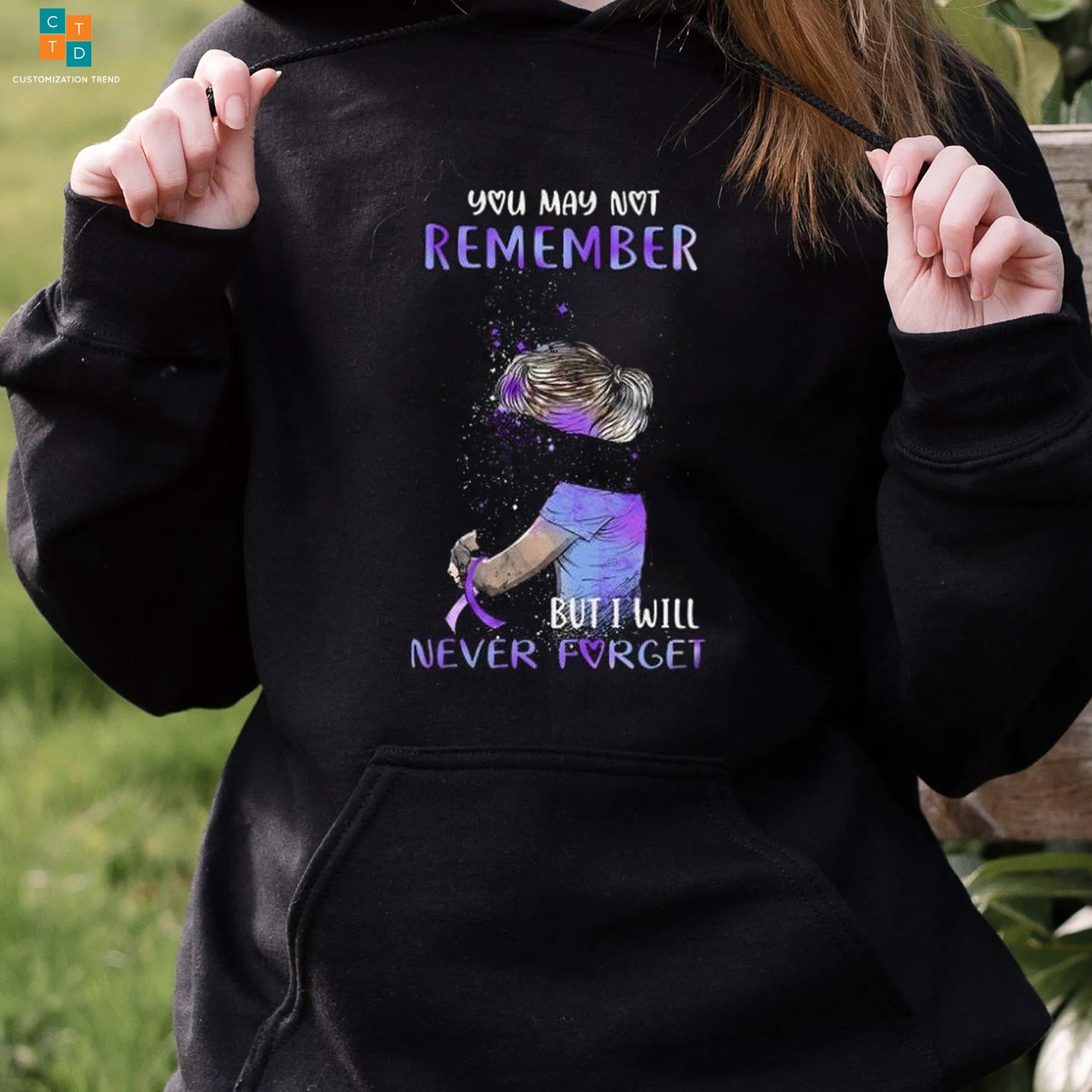 Alzheimer’s Daughter Butterflies You May Not Remember But I Will Never Forget Alzheimer’s Awareness Hoodie, Shirt