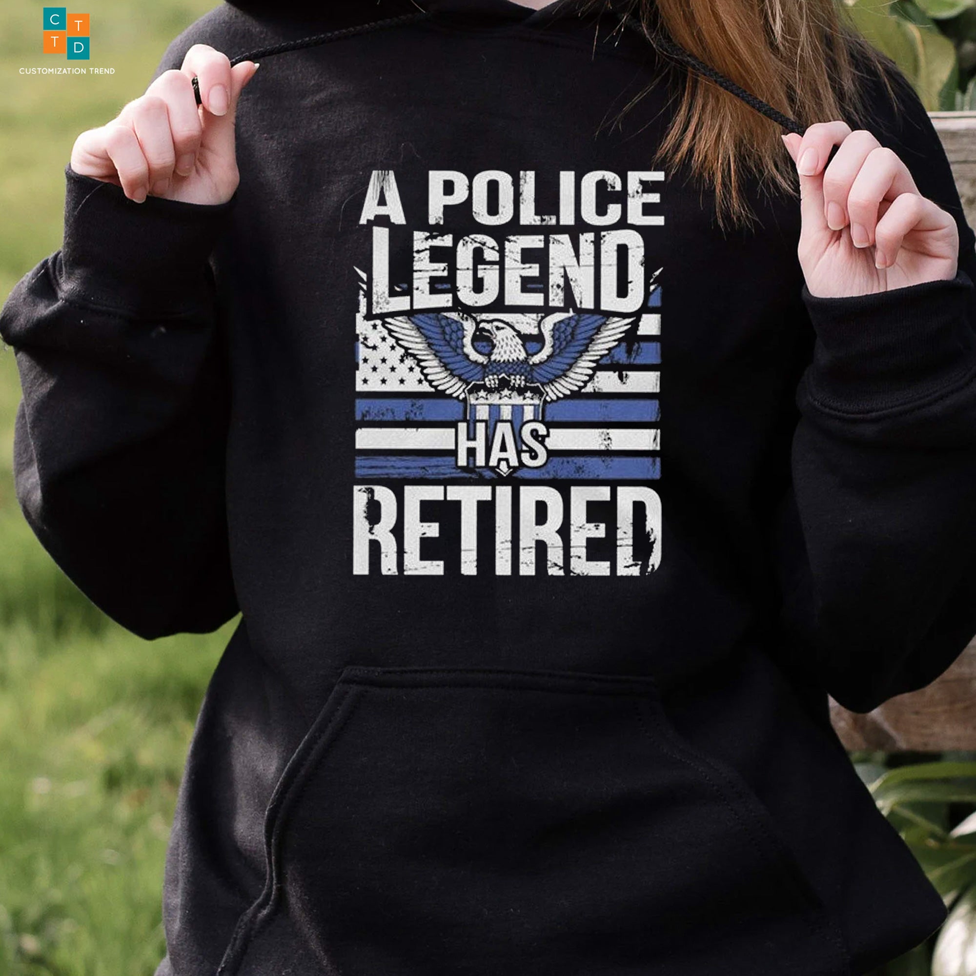 A Police Legend Has Retired Flag Hoodie, Shirt