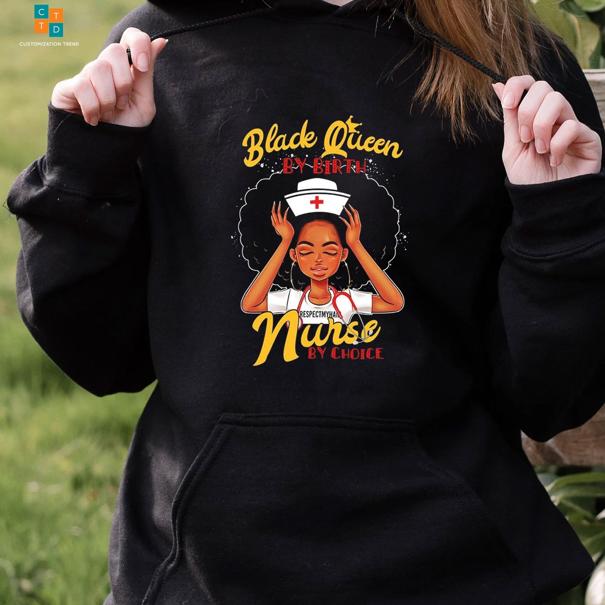 Black Queen By Birth Nurse By Choice Nurse Hoodie, Shirt