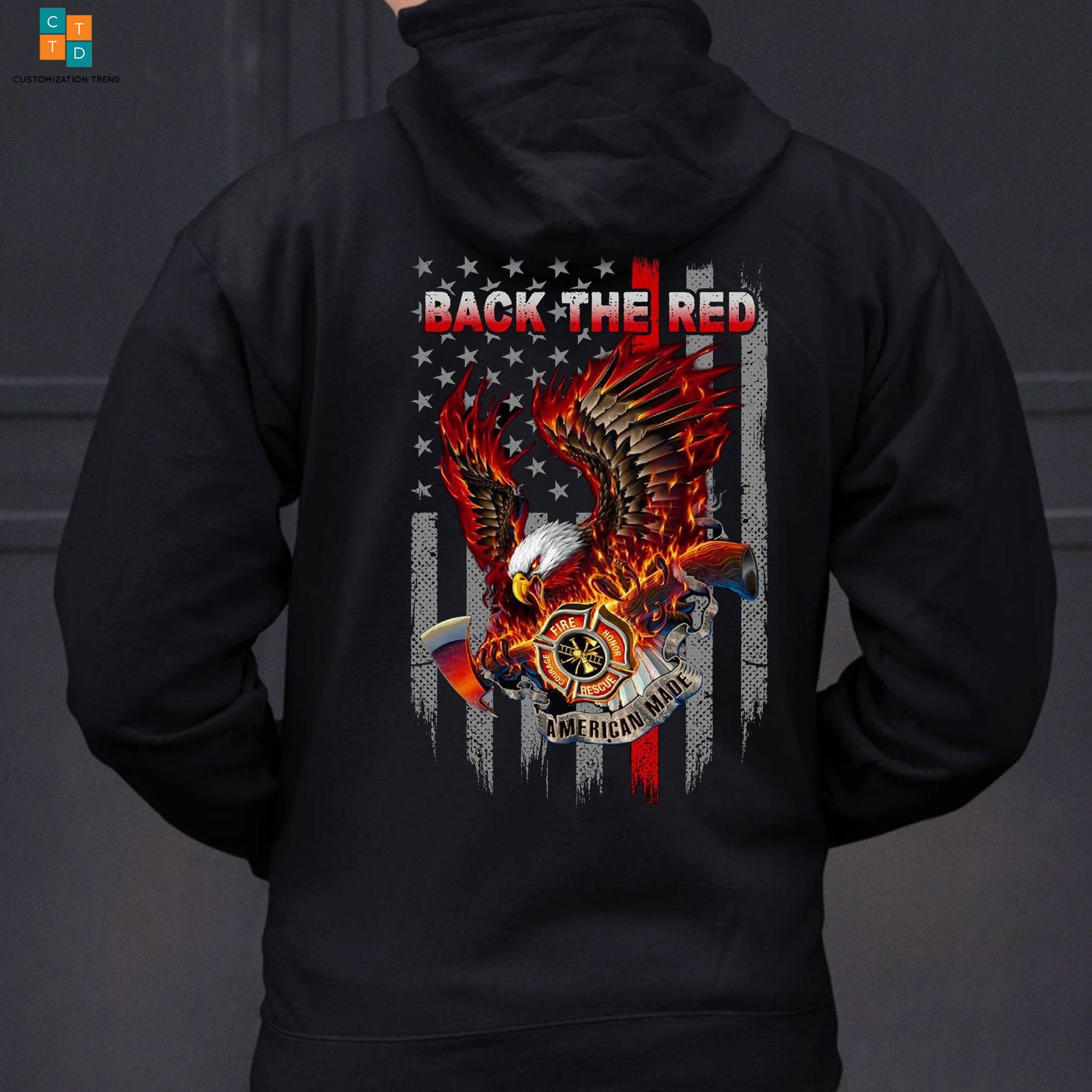 Back The Red American Fire Recue Hoodie, Shirt