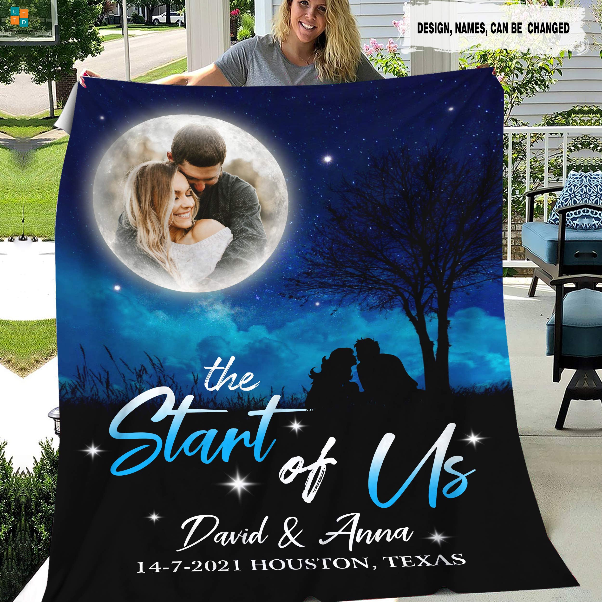 Personalized  My Moon The Star Of Us Blanket, Custom Couple, Lover Blanket