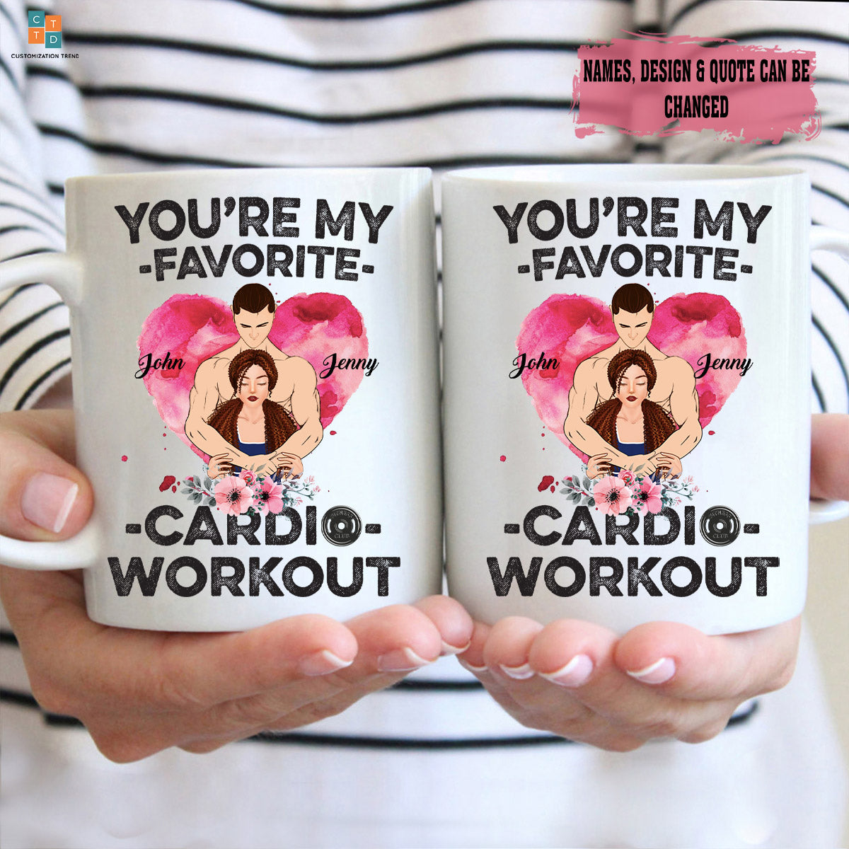 Personalized You’re My Favorite Cardio Workout Mug, Custom Couple Mug