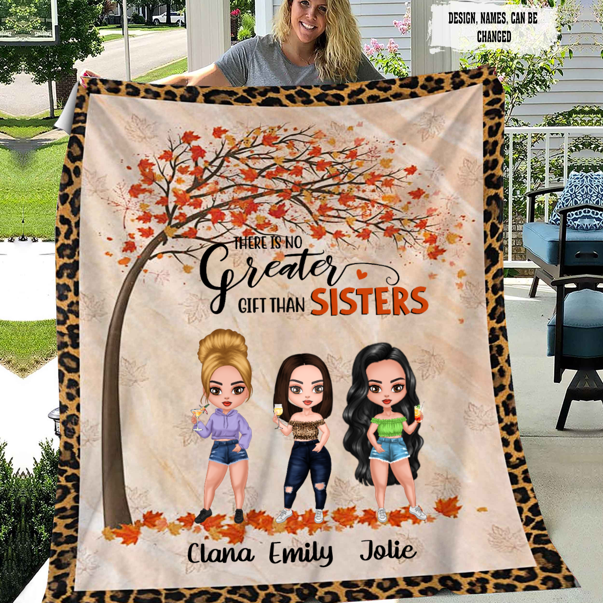 Personalized Chibi Girls Life is Better With Besties  Blanket , Custome Friend , Sisters, Friends Blanket